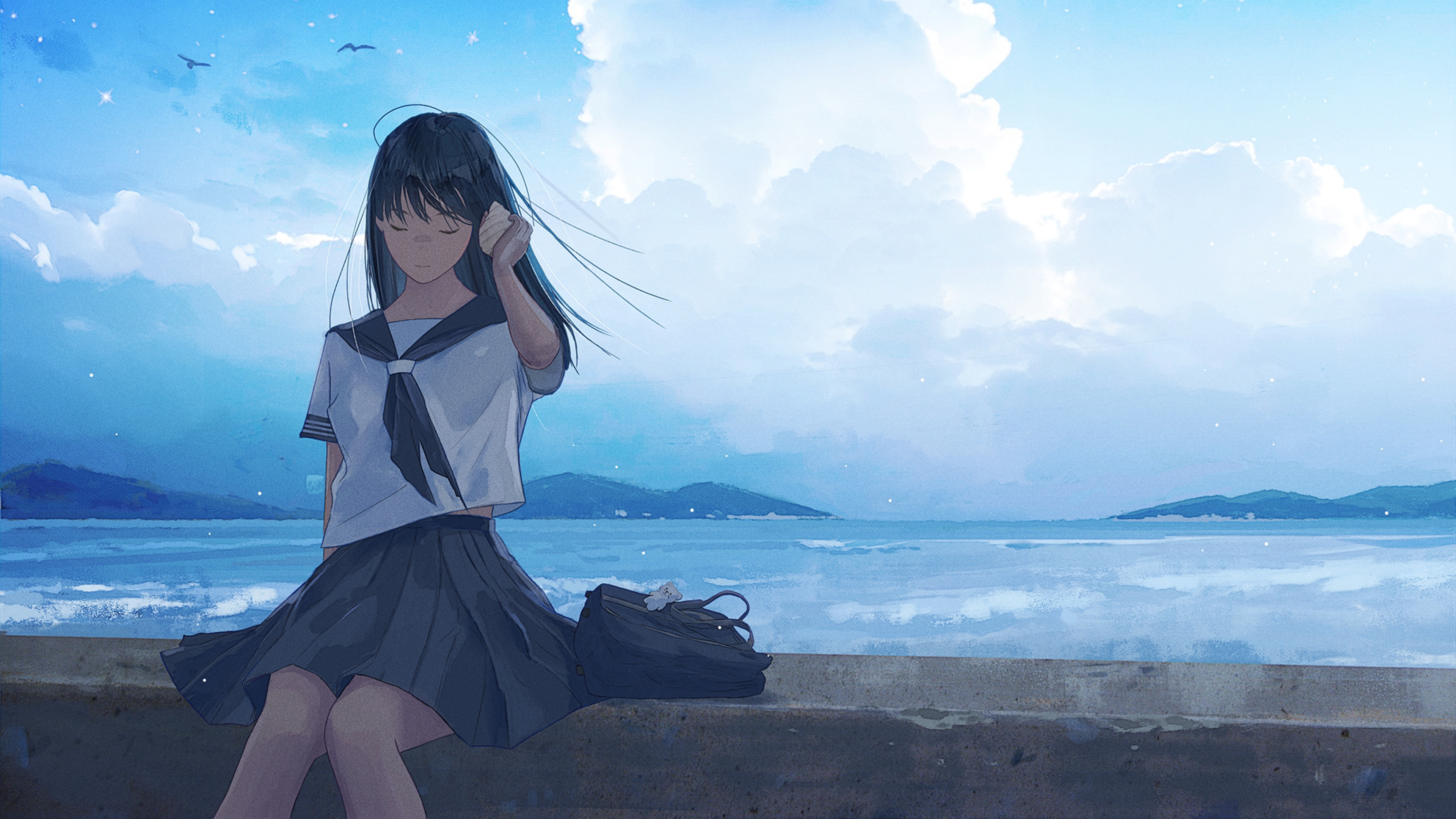 3840x2160 Sad Anime Girl Walking 4K Wallpaper, HD Anime 4K Wallpapers,  Images, Photos and Background - Wallpapers Den