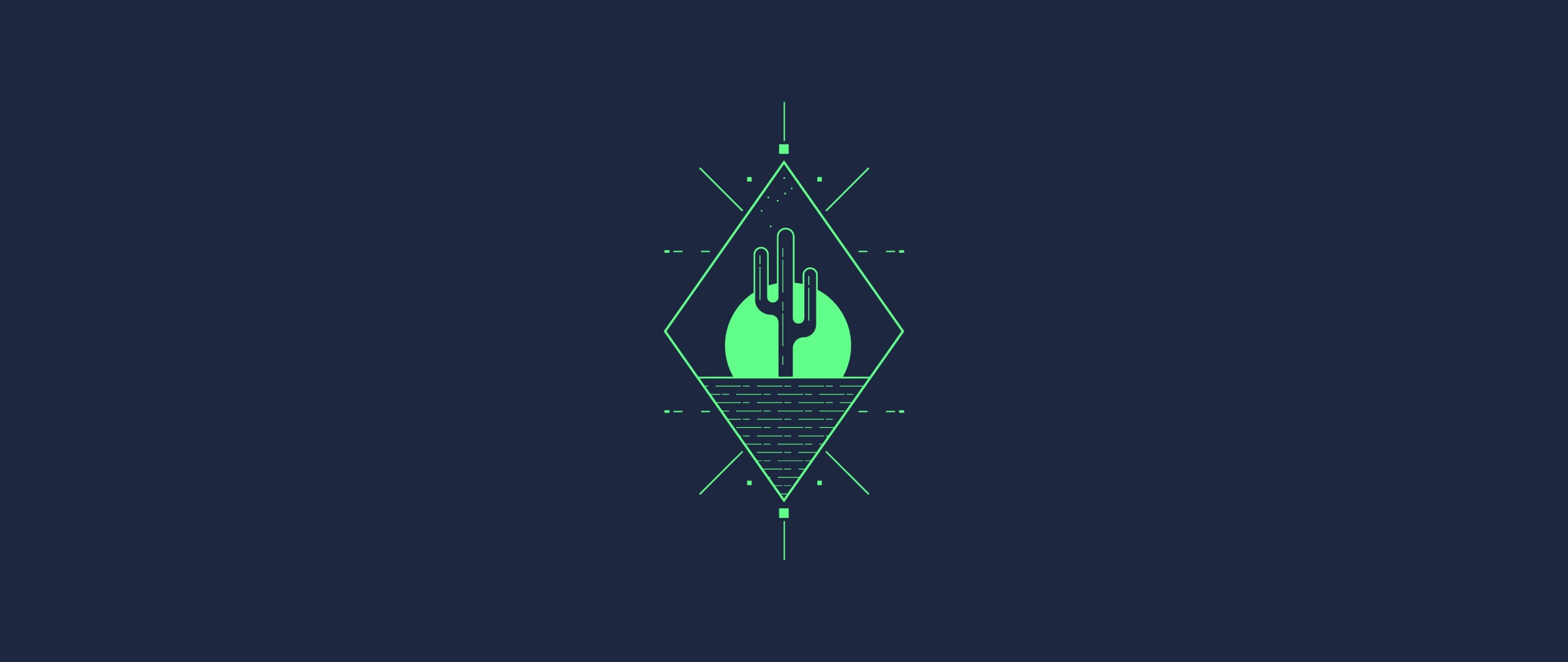 Saguaro Geometric Line Art, HD 4K Wallpaper