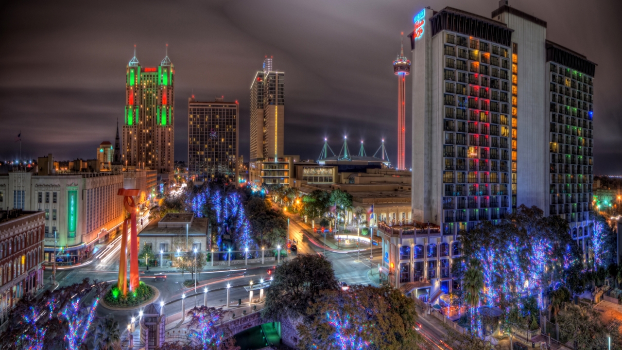 1280x720 San Antonio Texas Night 720P Wallpaper HD City 4K 