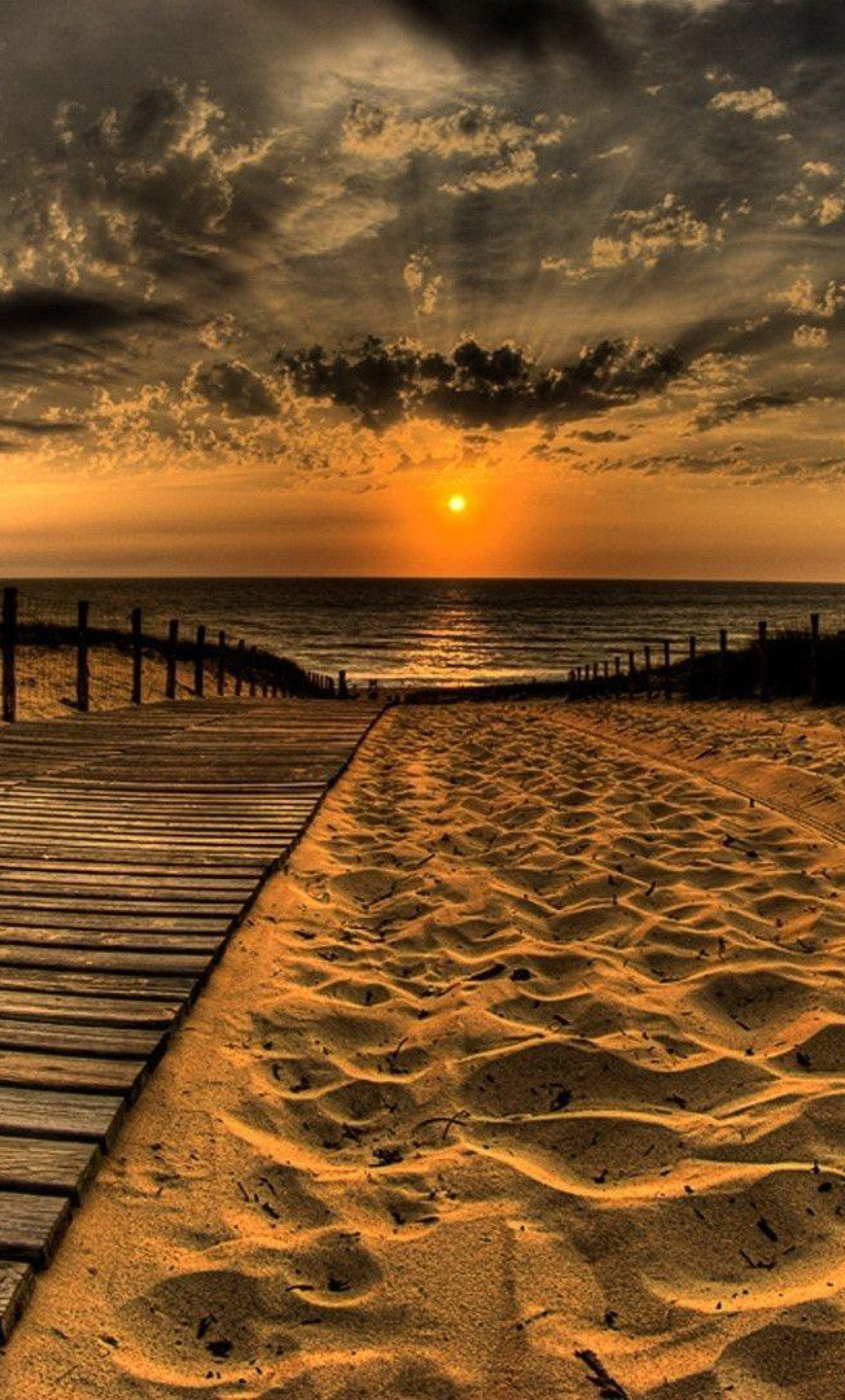 1280x2120 Sand And Pathway To Sea Under Cloudy Sunset iPhone 6 plus  Wallpaper, HD Nature 4K Wallpapers, Images, Photos and Background -  Wallpapers Den