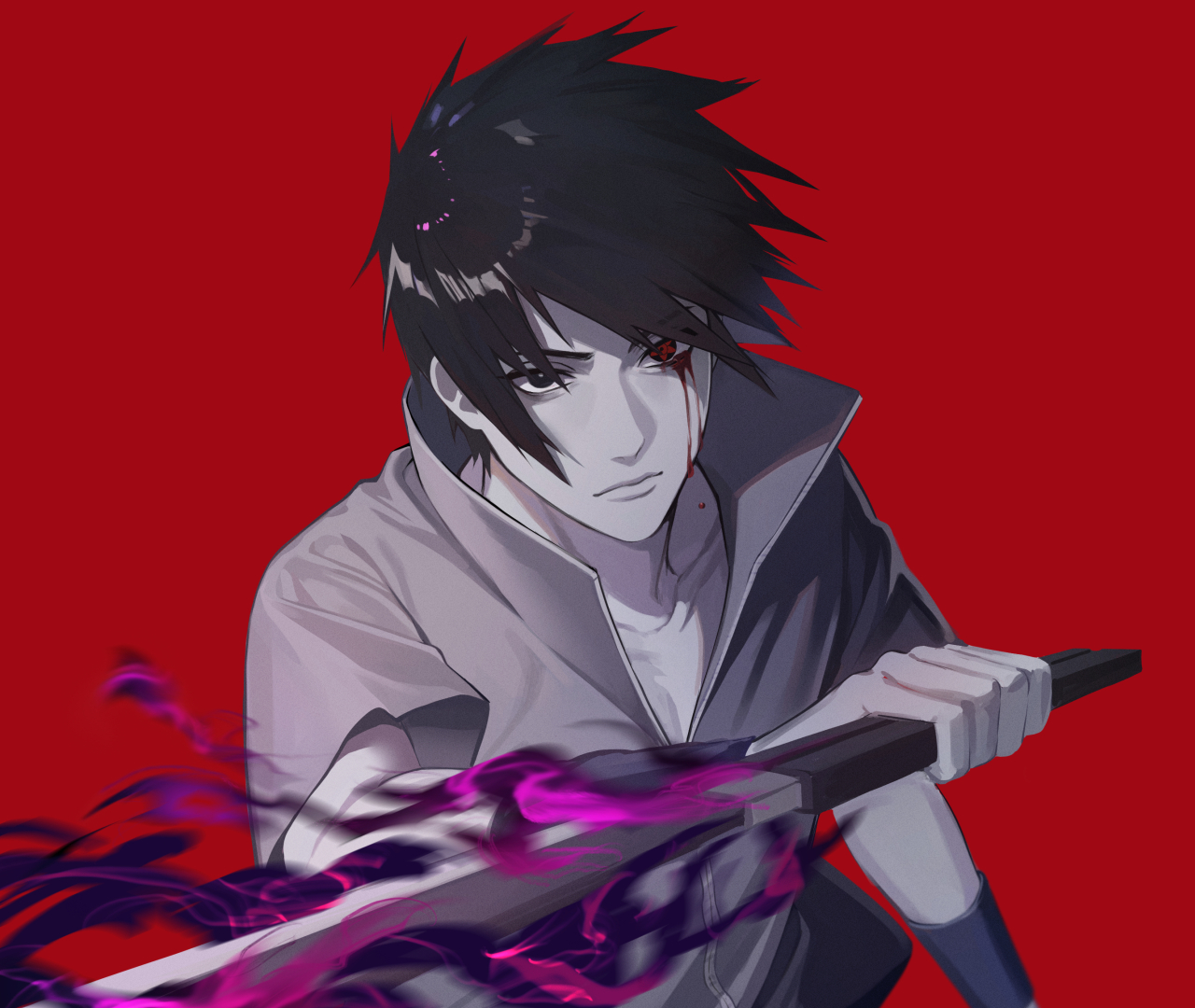 1280x1080 Resolution Sasuke Uchiha HD Naruto Minimal 1280x1080