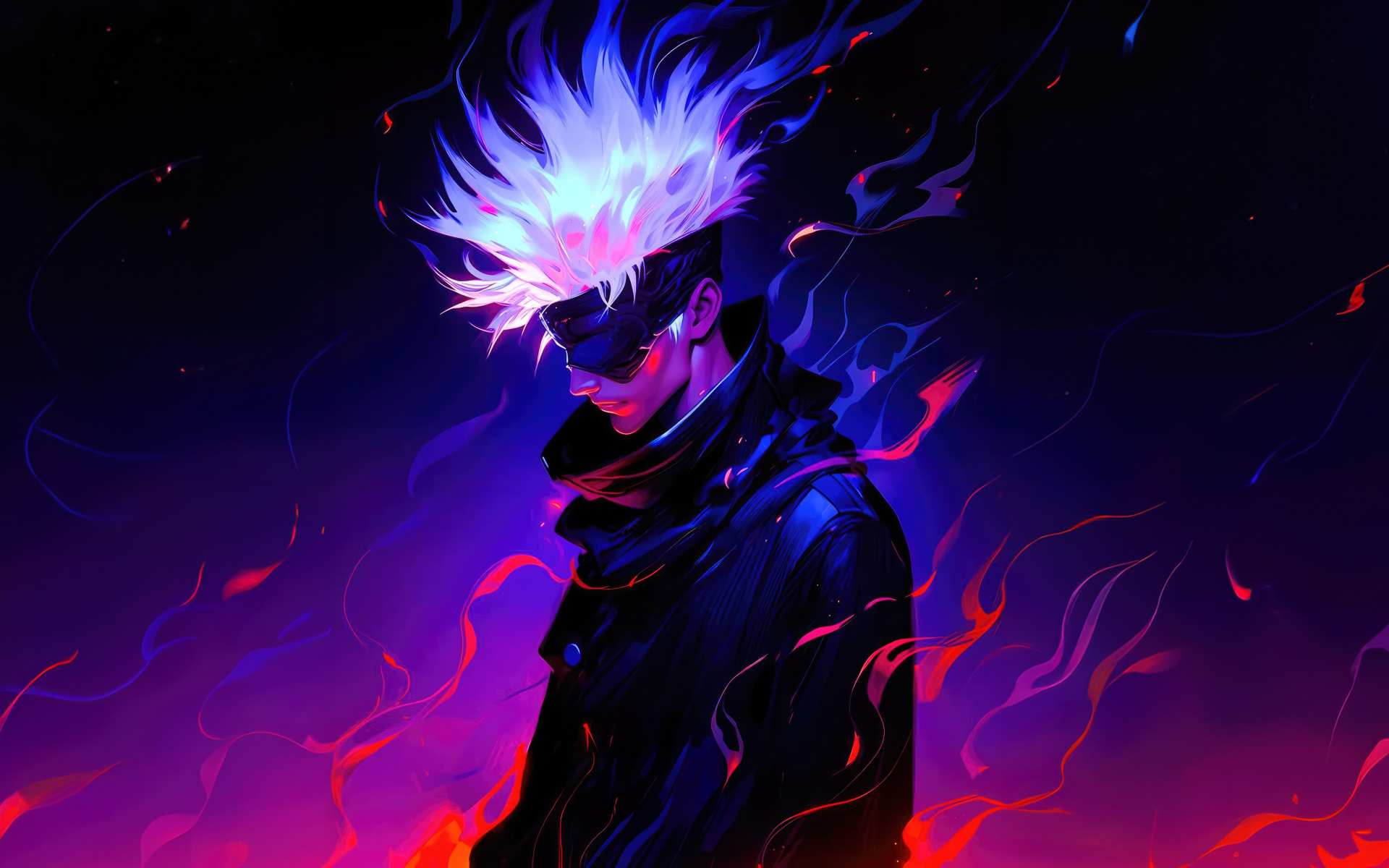 1920x1200 Resolution Satoru Gojo in Flames HD Jujutsu Kaisen Anime 1200P  Wallpaper - Wallpapers Den