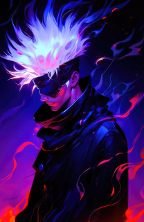 208x320 Resolution Satoru Gojo in Flames HD Jujutsu Kaisen Anime ...