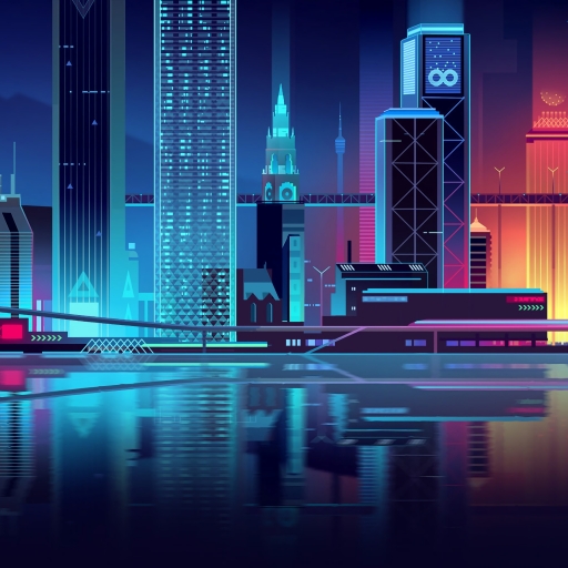 512x512 Sci Fi City 4k Illustration 2022 512x512 Resolution Wallpaper ...