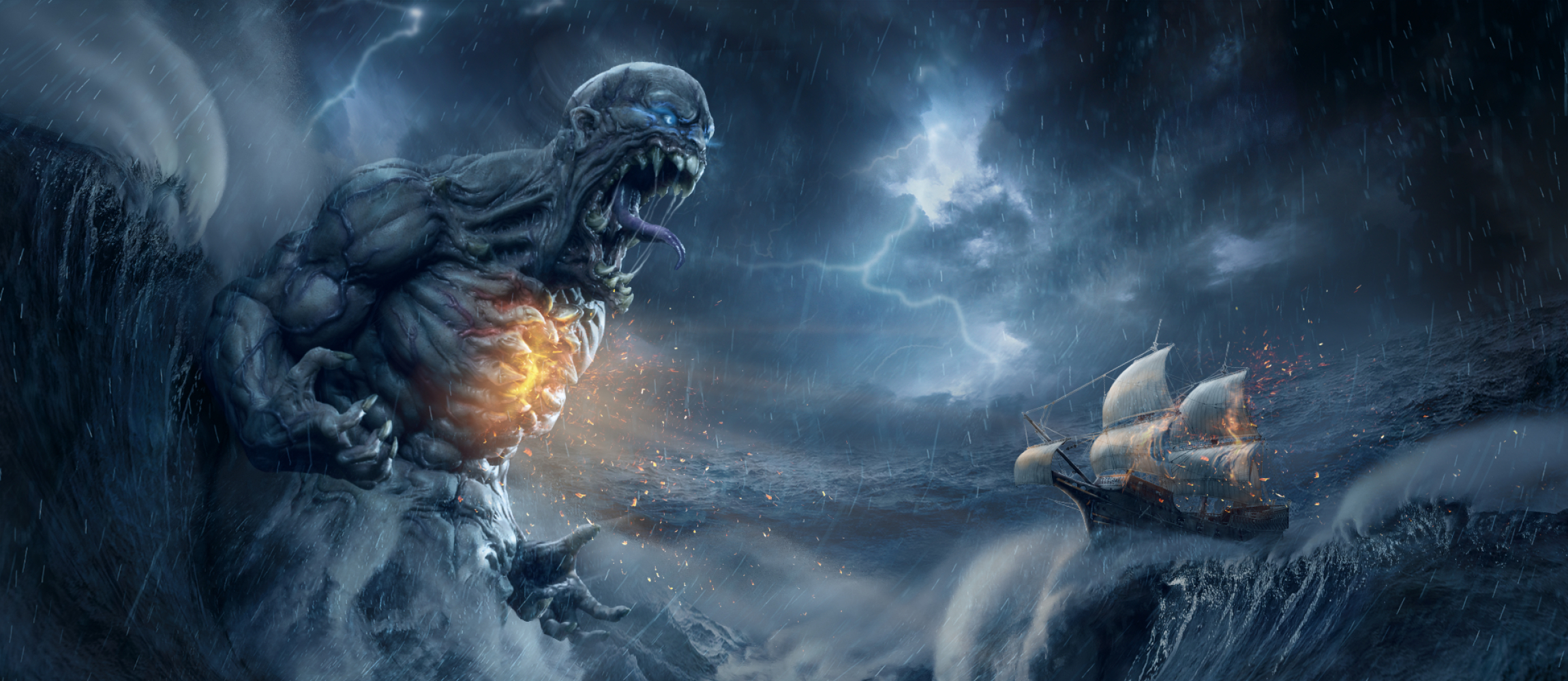 2300x1000 Sea Monster Free from ocean prison HD 2300x1000 Resolution ...