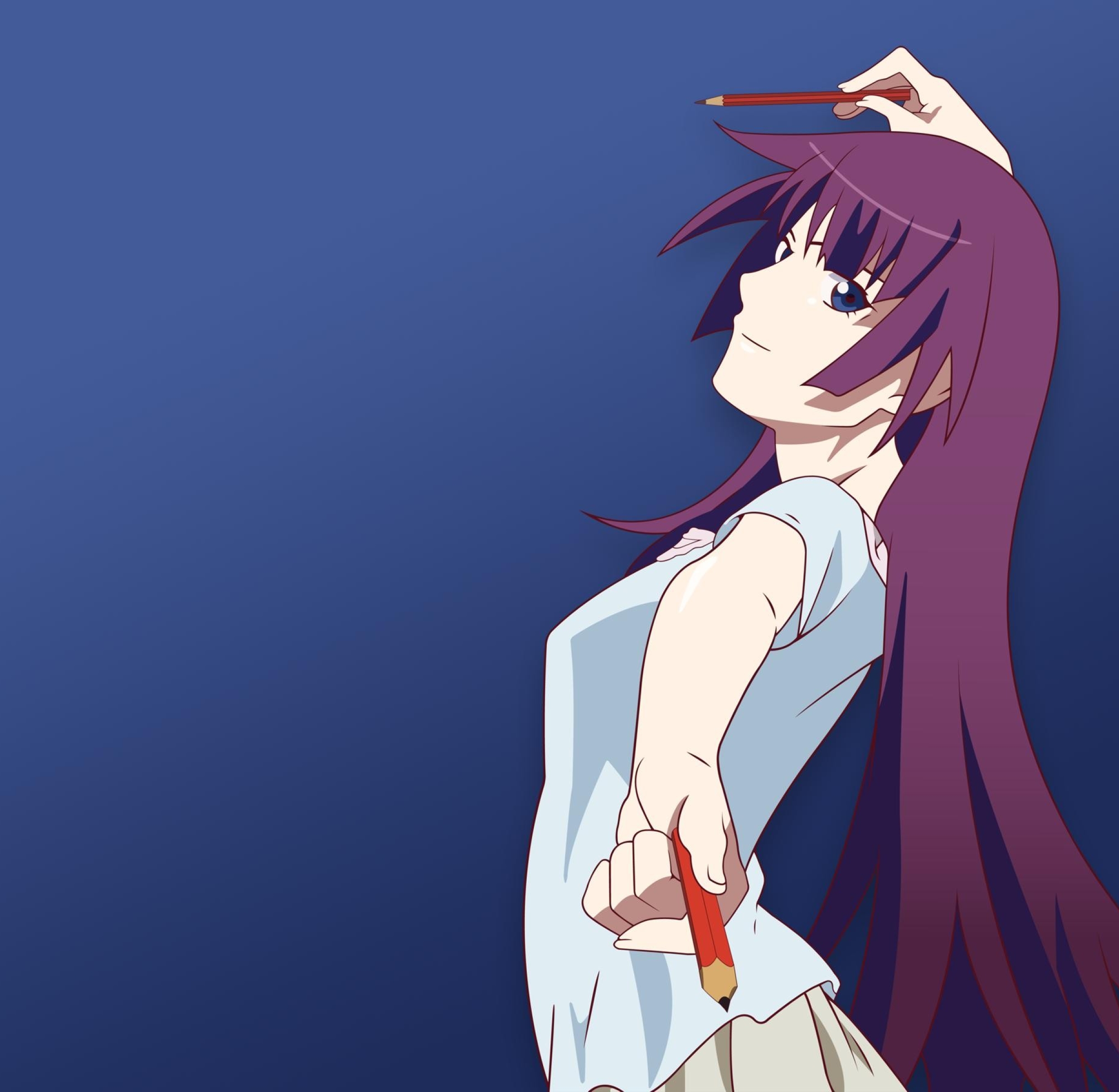 2460x2400 Senjougahara Hitagi Monogatari Series Girl 2460x2400 Resolution Wallpaper Hd Anime 3769