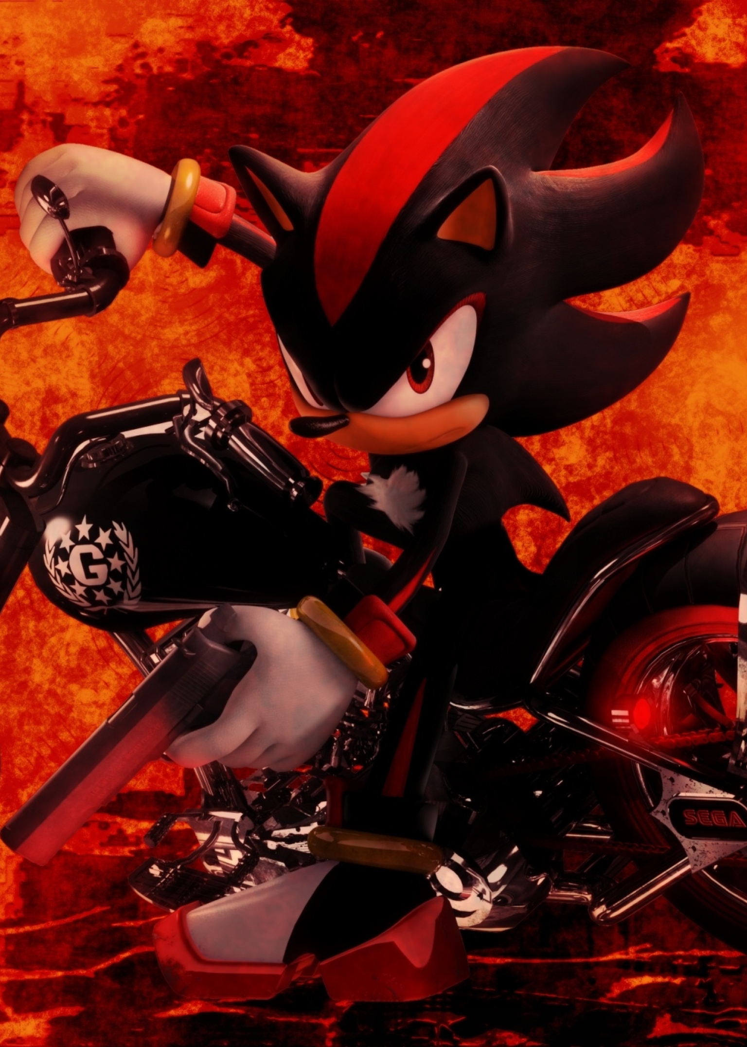 1536x2152 Shadow the Hedgehog FireArt 1536x2152 Resolution Wallpaper