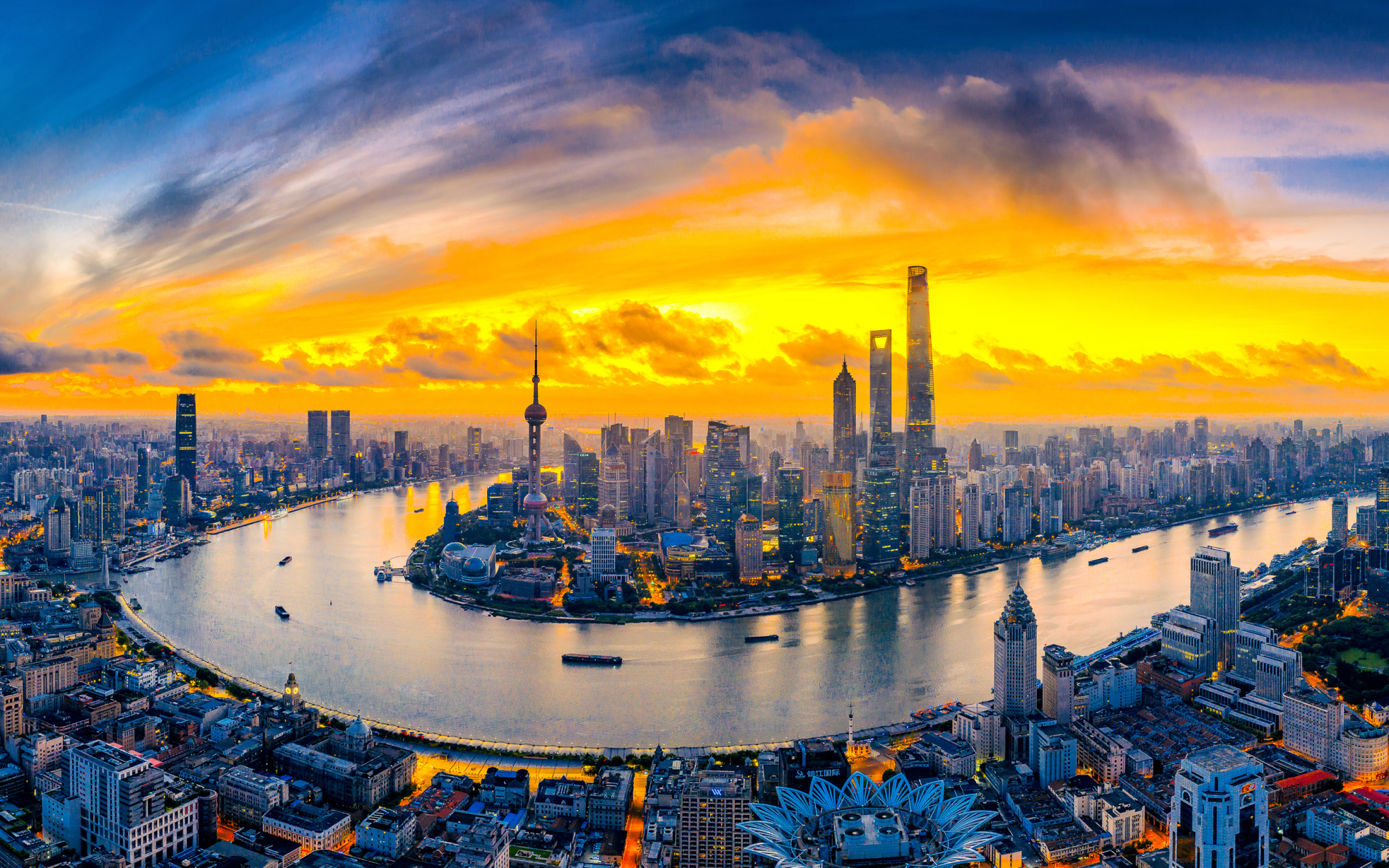 2880x1800 Shanghai Cityscape Macbook Pro Retina Wallpaper, HD City 4K