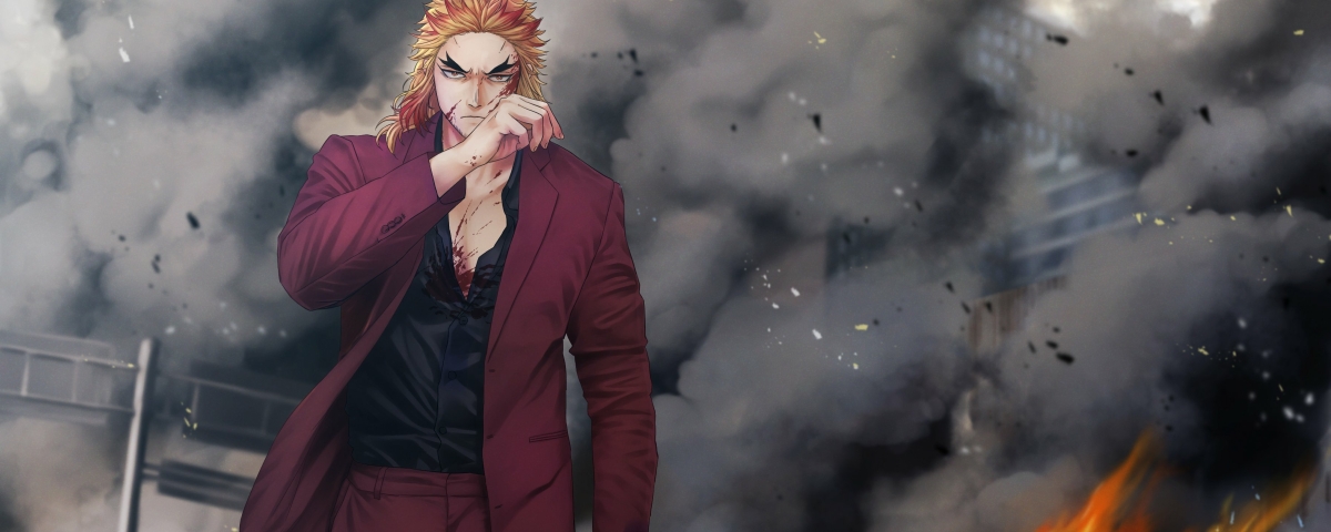 1200x480 Shinjuro Rengoku 4K Demon Slayer Kimetsu No Yaiba 1200x480 