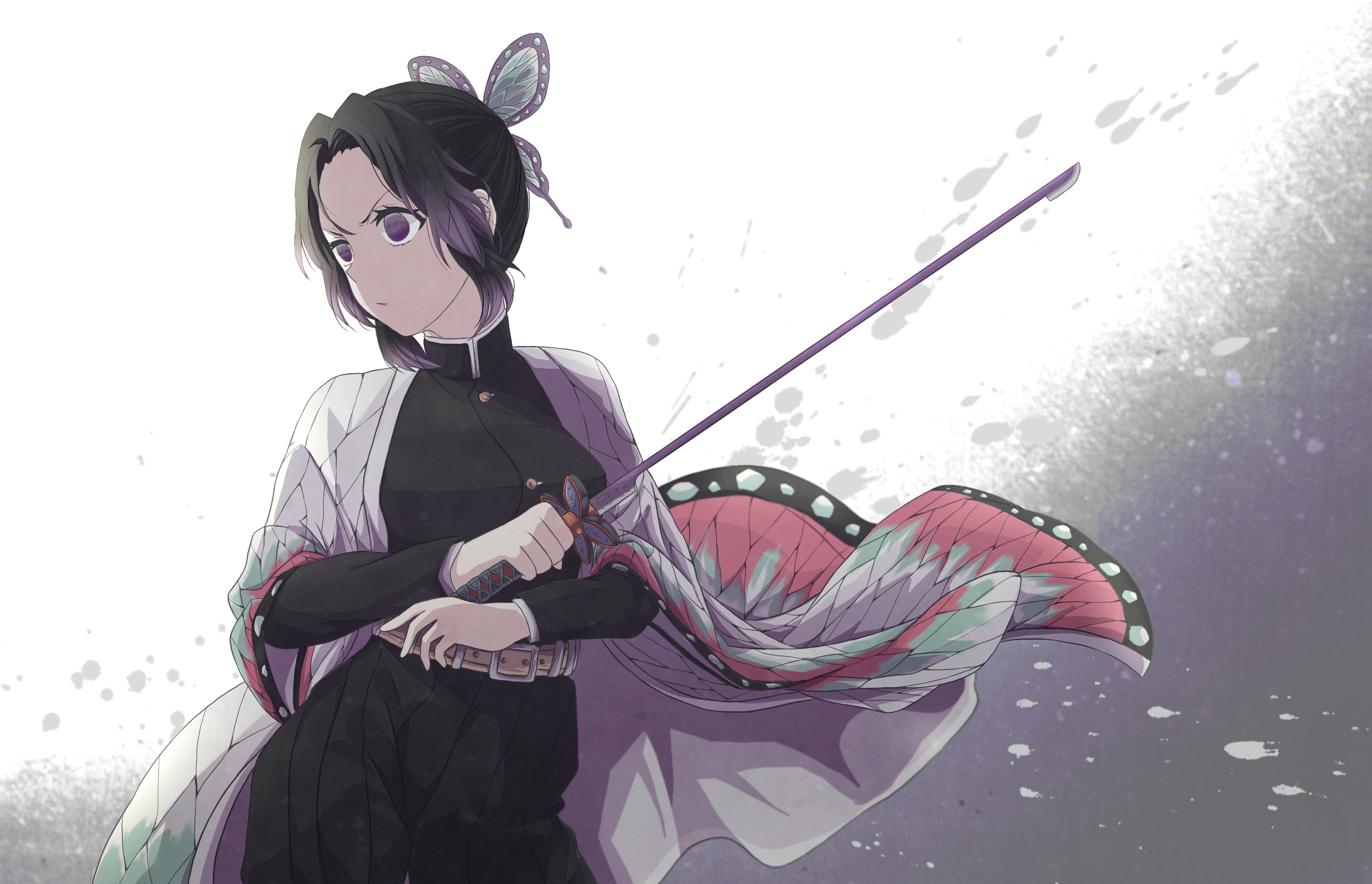Demon Slayer Butterfly Girl Shinobu Kochou With Background Of Bright Moon  HD Anime Wallpapers  HD Wallpapers  ID 40885