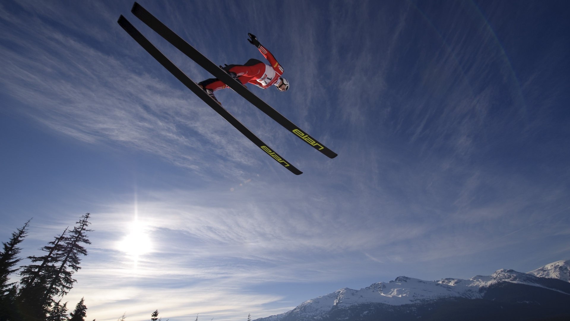 1920x1080 Resolution skier, ski, jump 1080P Laptop Full HD Wallpaper