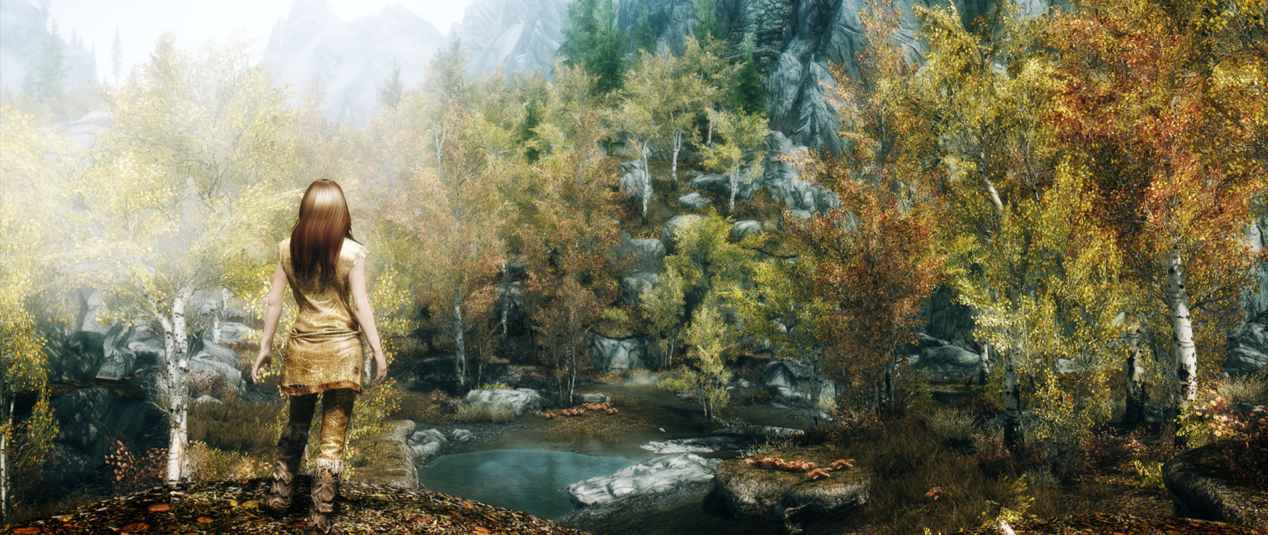 2560x1080 Skyrim Girl Autumn 2560x1080 Resolution Wallpaper Hd Games 4k Wallpapers Images Photos And Background