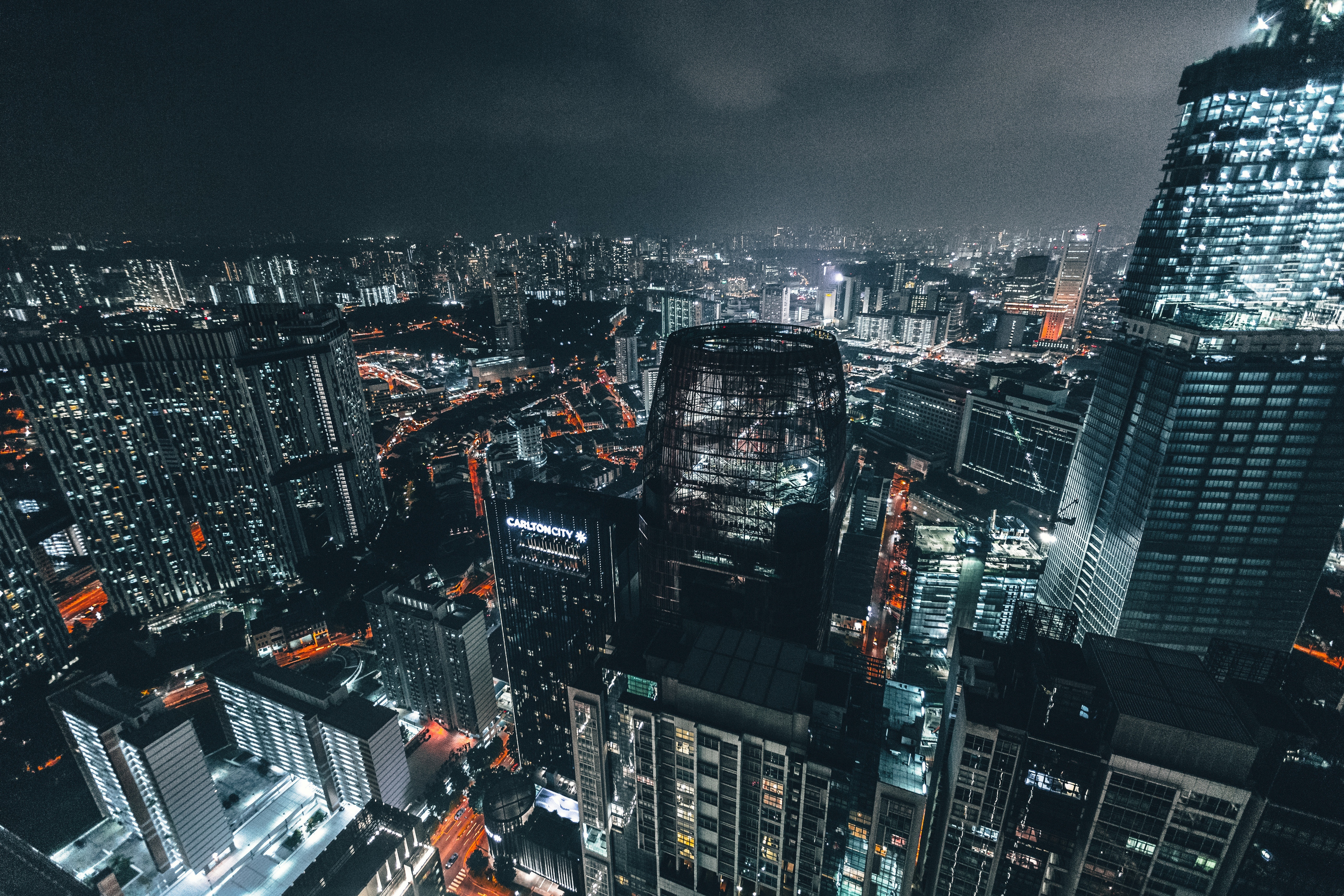 Skyscrapers Night Top View Wallpaper Hd City 4k Wallpapers Images Photos And Background Wallpapers Den