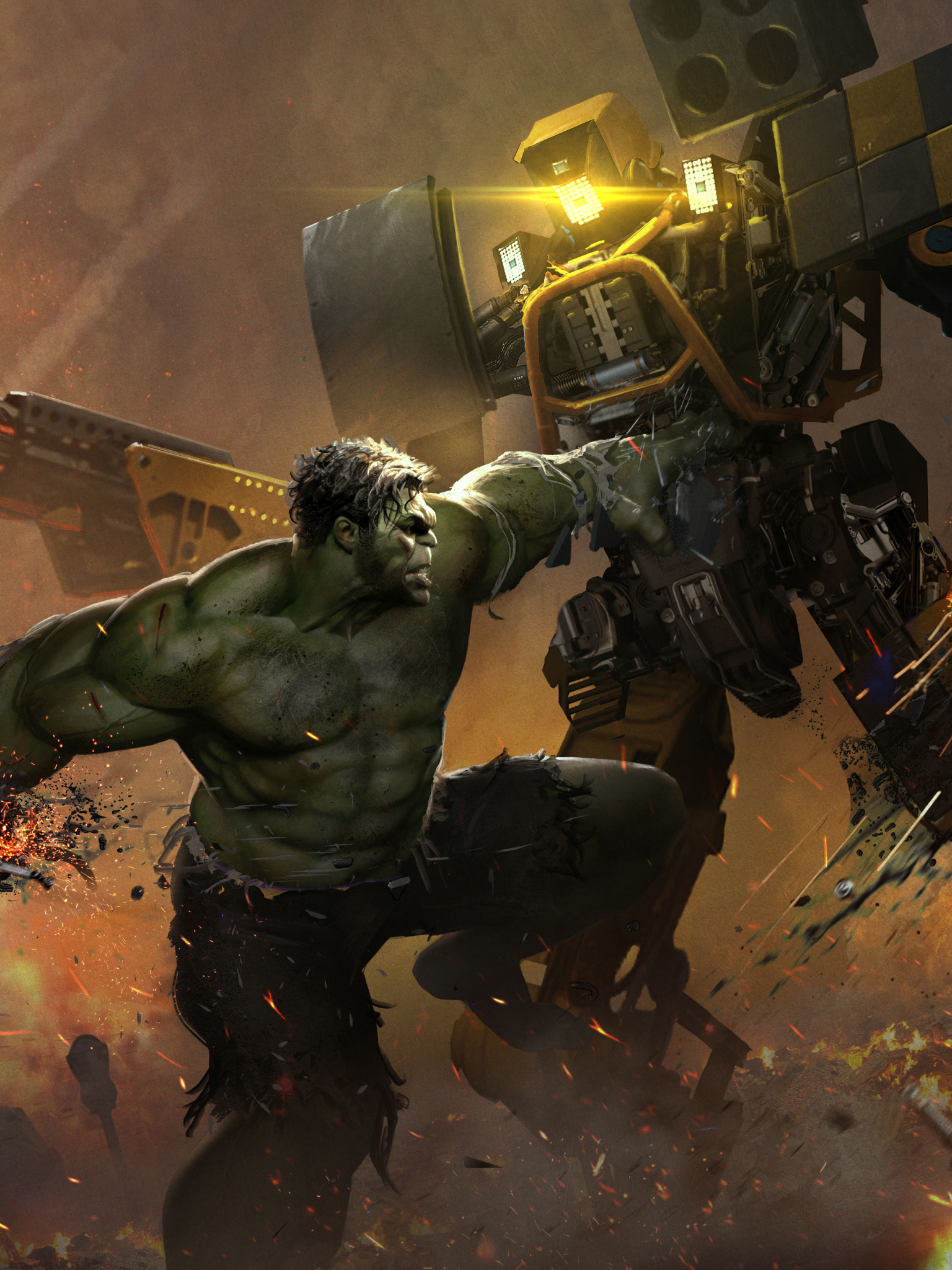 Smash Hulk 5K Marvel's Avengers (1536x2048) Resolution Wallpaper.
