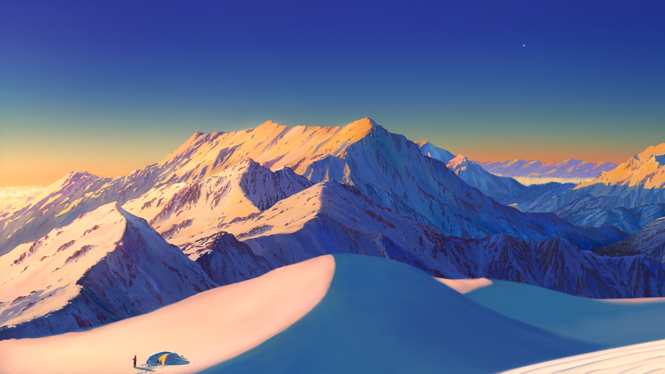 2560x1440 Snowy Mountains 1440P Resolution Wallpaper, HD ...
