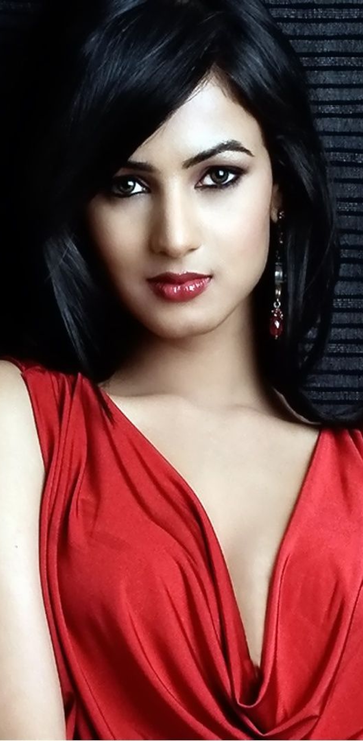 1176x2400 Sonal Chauhan In Red Dress 1176x2400 Resolution Wallpaper Hd Indian Celebrities 4k 