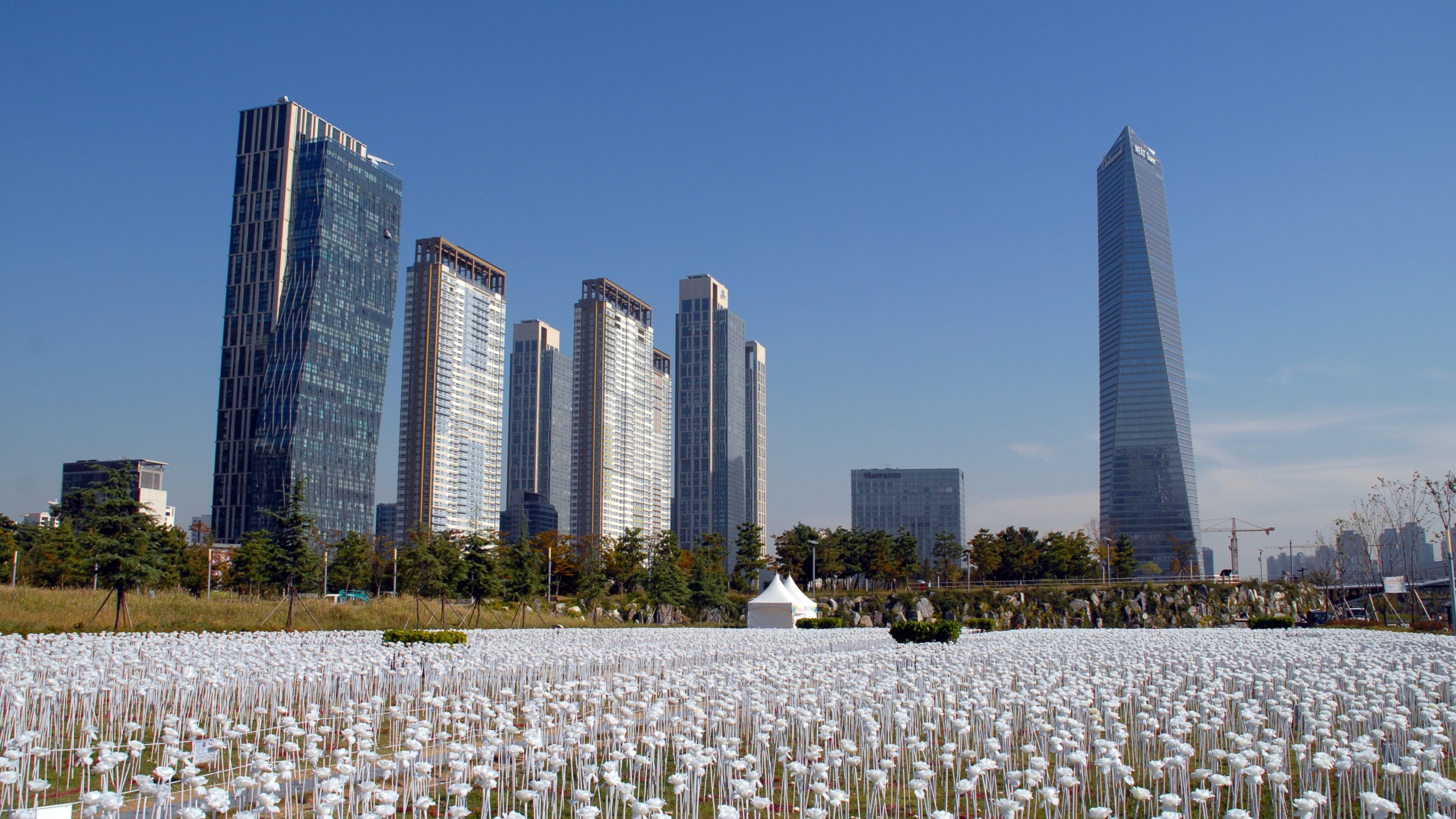 3840x2160 south korea  central park songdo 4K  Wallpaper 