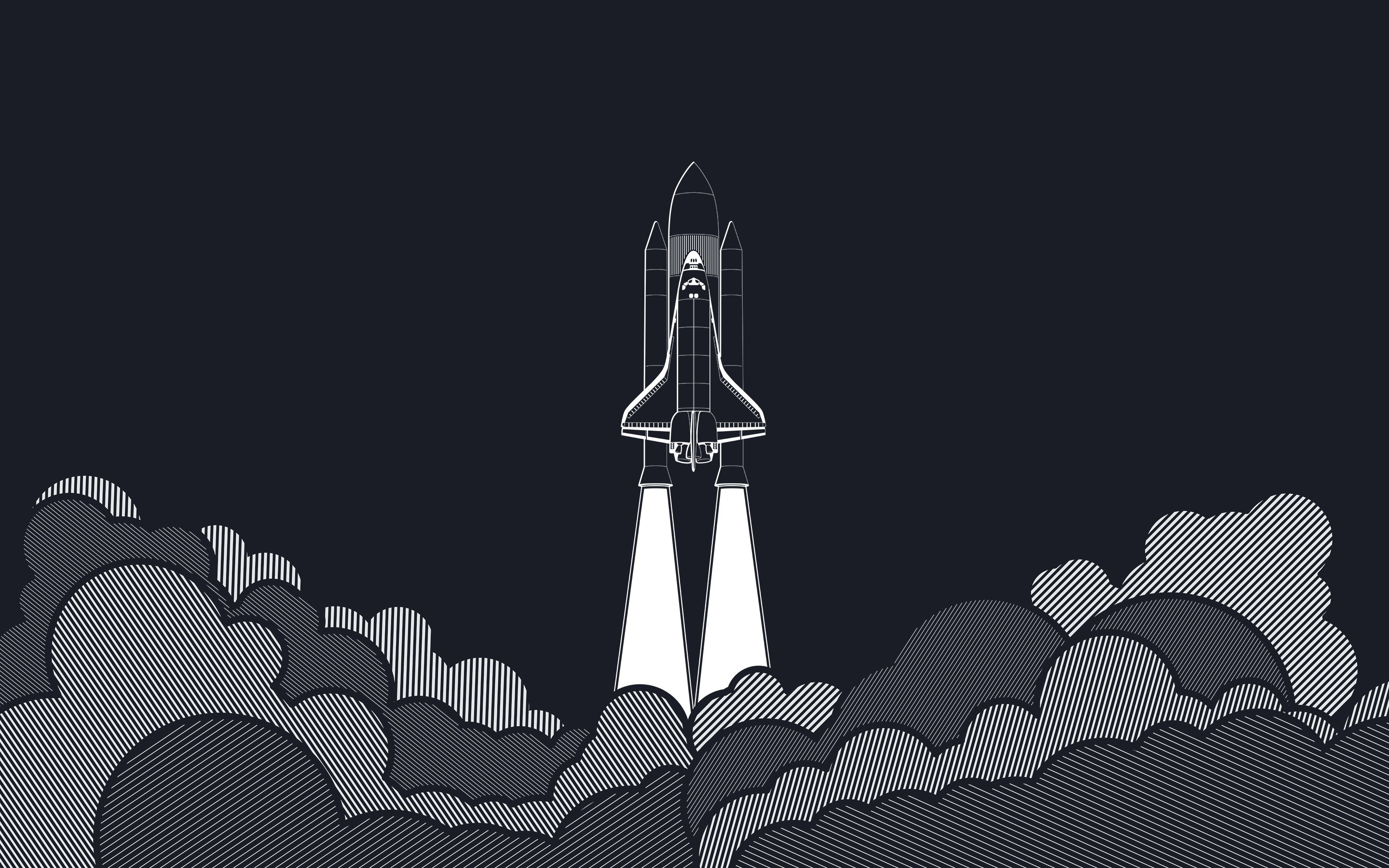 Space Shuttle Rocket Startup Concepts Minimalism Wallpaper, HD Minimalist  4K Wallpapers, Images, Photos and Background - Wallpapers Den