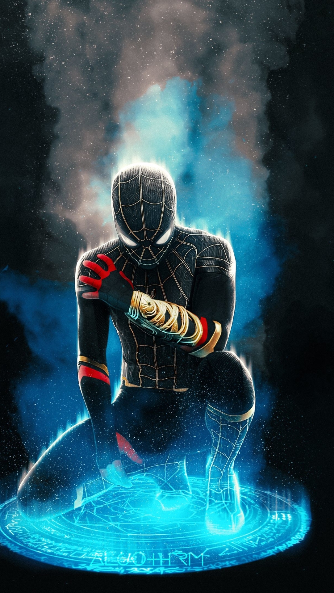 1082x1920 Spider Man Gold Black Suit 1082x1920 Resolution Wallpaper Hd