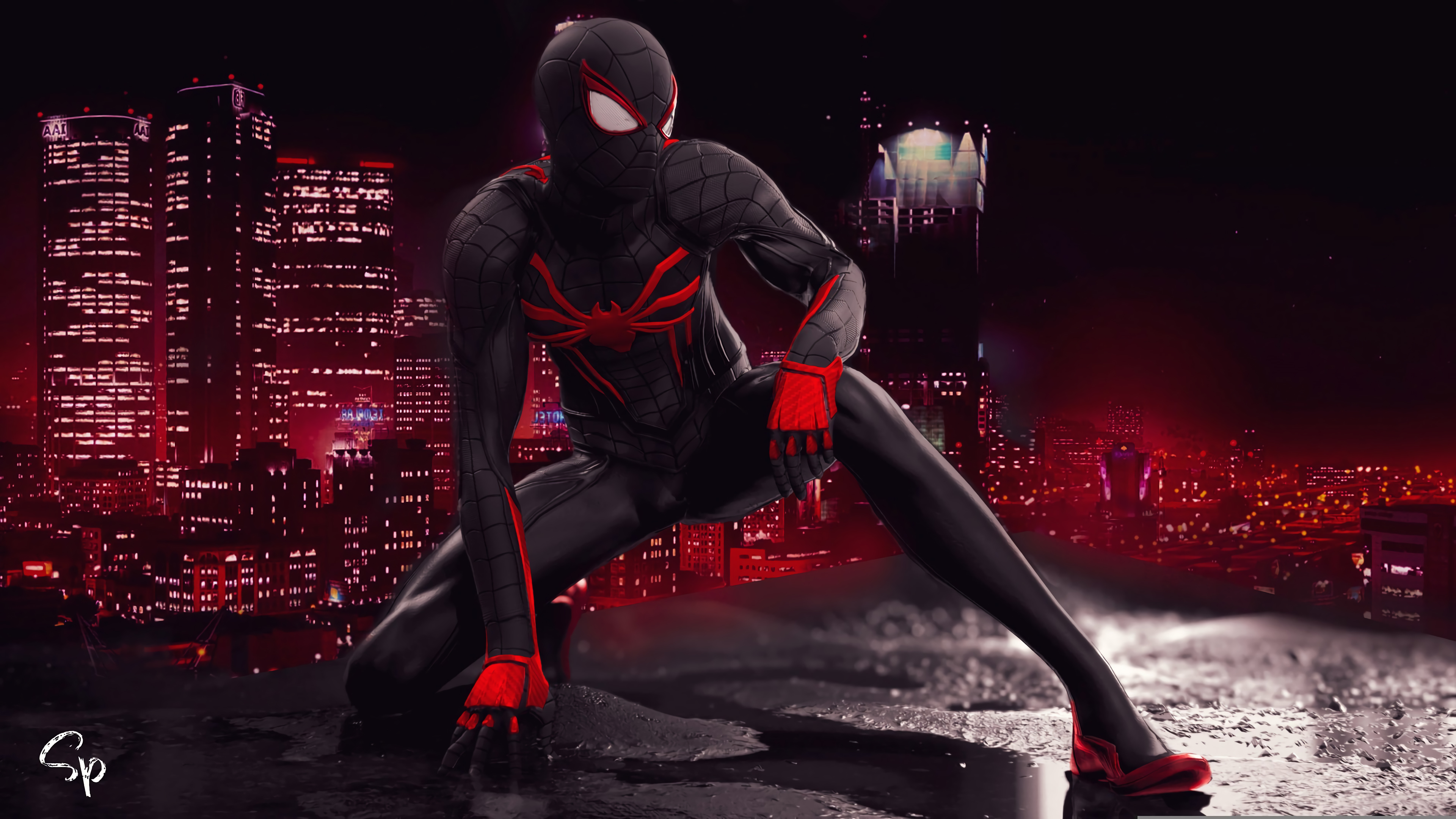 Spider Man Red And Black Suit Art Wallpaper, HD ...
