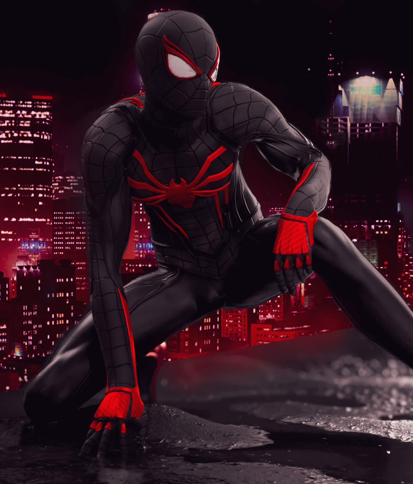 1366x1600 Resolution Spider Man Red And Black Suit Art 1366x1600 ...