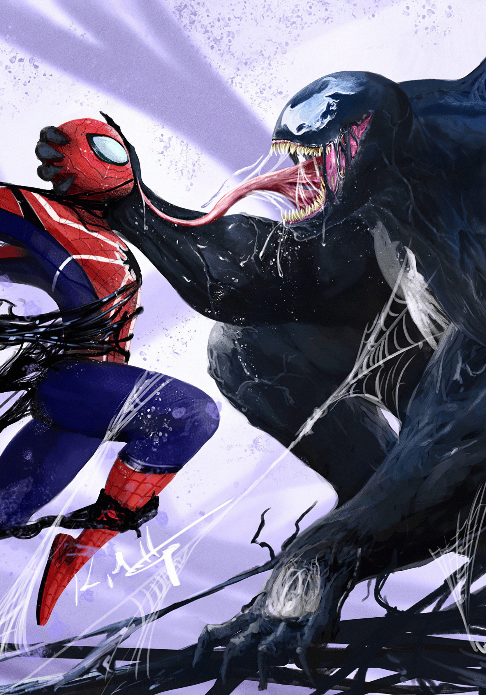 1668x2388 Spider Man vs Venom 4K Fight Art 1668x2388 Resolution Wallpaper,  HD Superheroes 4K Wallpapers, Images, Photos and Background - Wallpapers Den