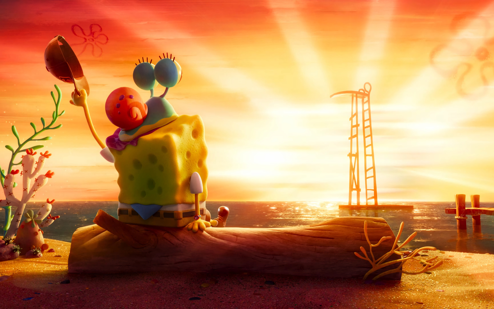 1680x1050 Spongebob Near Sunset 1680x1050 Resolution Wallpaper Hd Images, Photos, Reviews