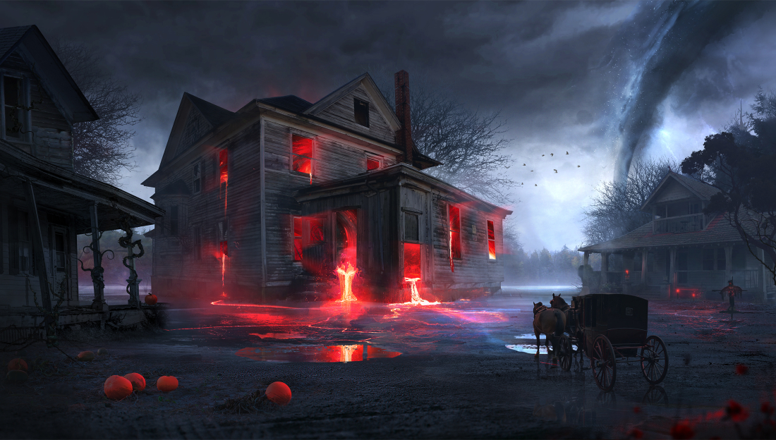 1100x624 Resolution Spooky Halloween House 1100x624 Resolution