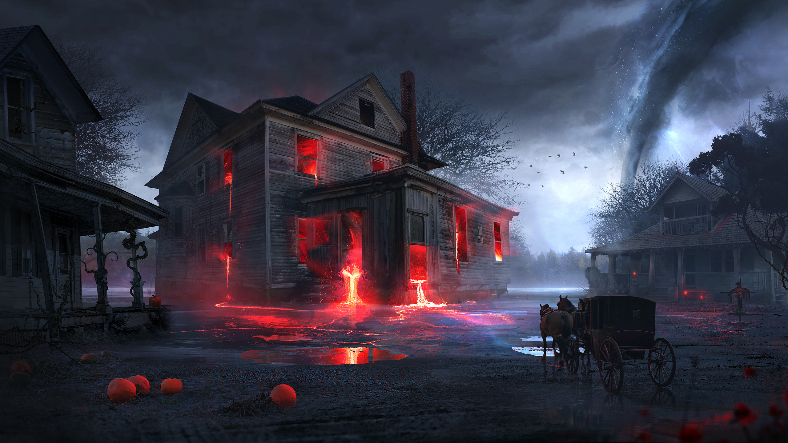 Spooky Halloween House Wallpaper, HD Fantasy 4K Wallpapers, Images and