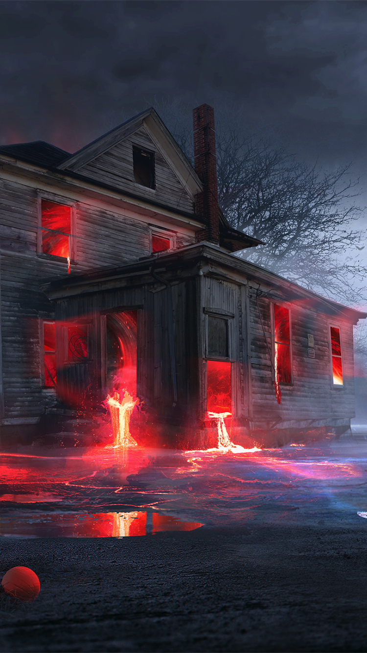 750x1334 Resolution Spooky Halloween House iPhone 6, iPhone 6S, iPhone ...