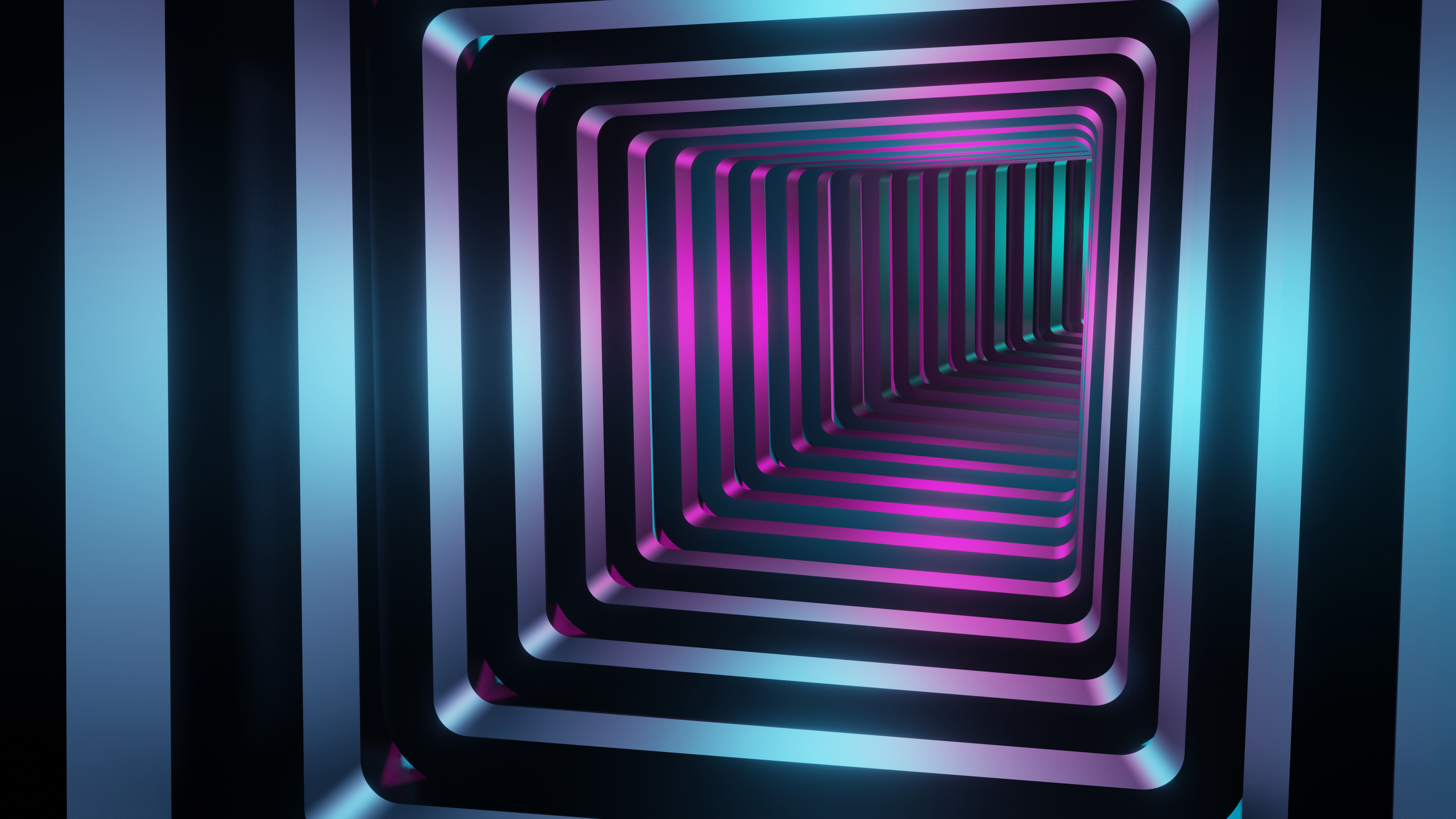 Square 3D Tunnel Wallpaper, HD Abstract 4K Wallpapers, Images, Photos