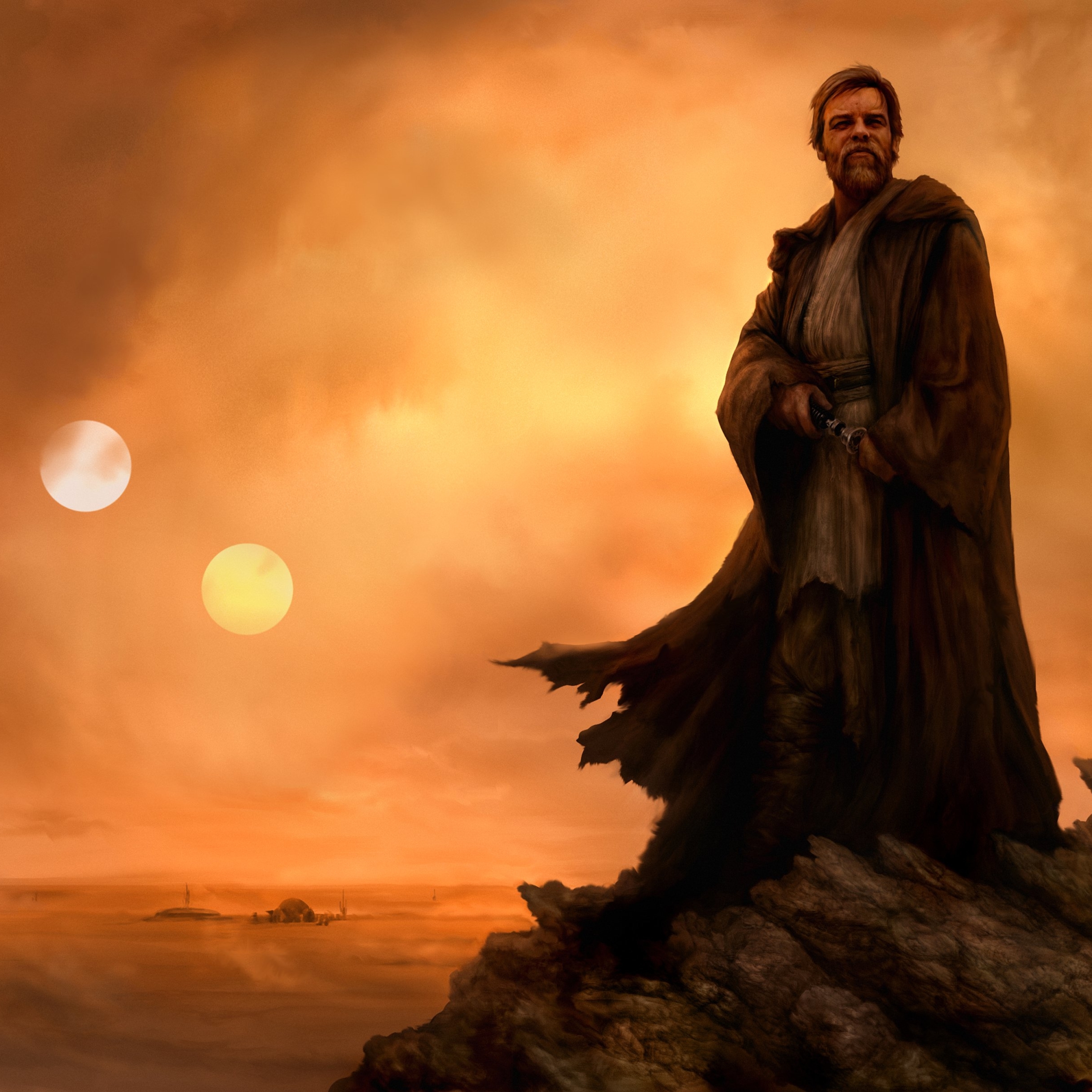 2932x2932 Star Wars Obi Wan Artwork Ipad Pro Retina Display