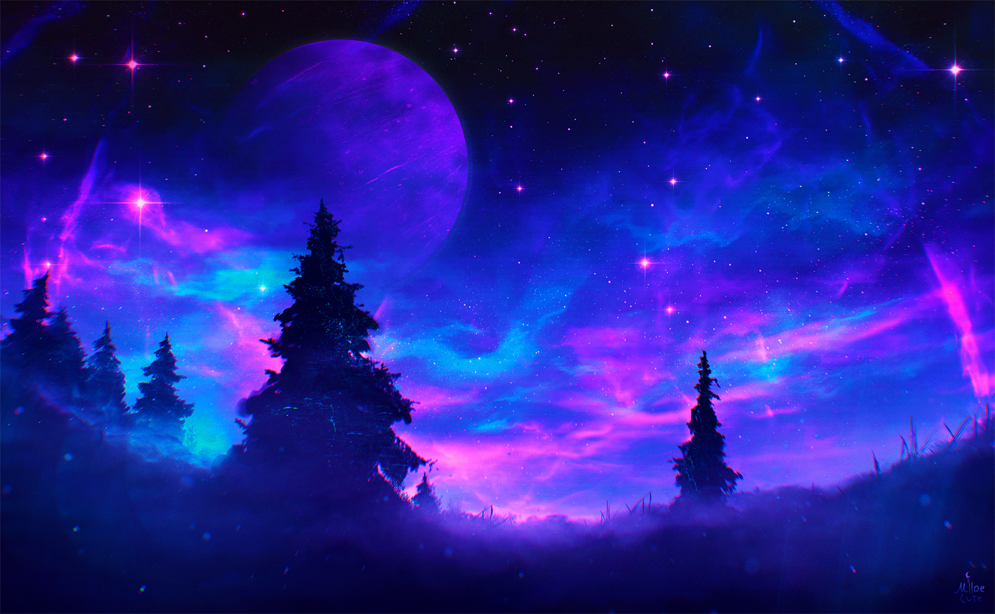 Starry Sky HD Night Fantasy Wallpaper, HD Artist 4K Wallpapers, Images,  Photos and Background - Wallpapers Den