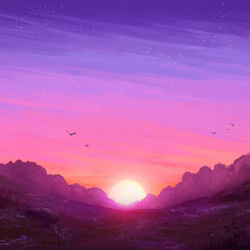 500x500 Resolution Sunrise Landscape Artistic Design 500x500 Resolution ...