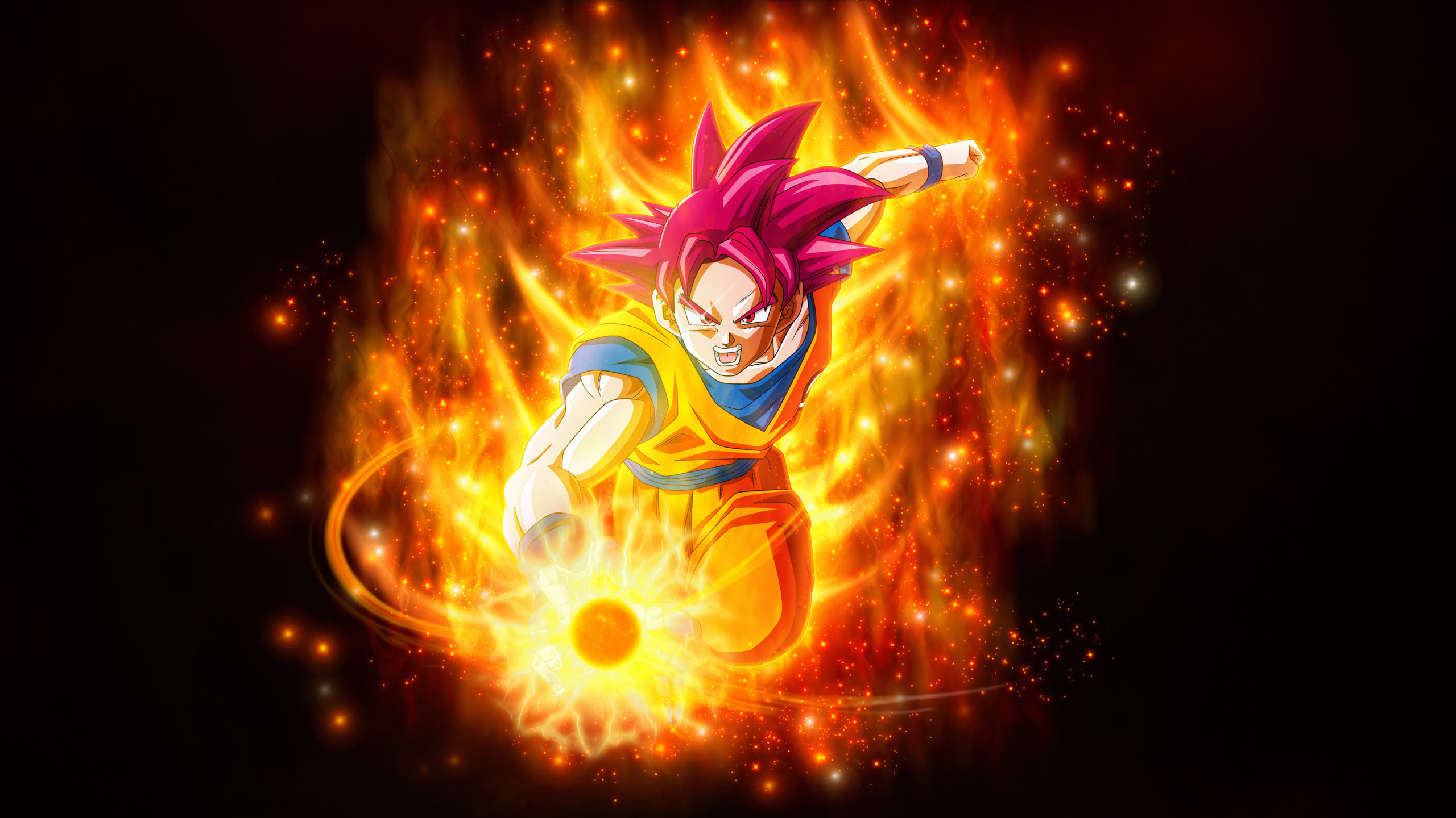 Download Super Saiyan God Goku Dragon Ball 2048x1152 Resolution, HD 4K Wallpaper