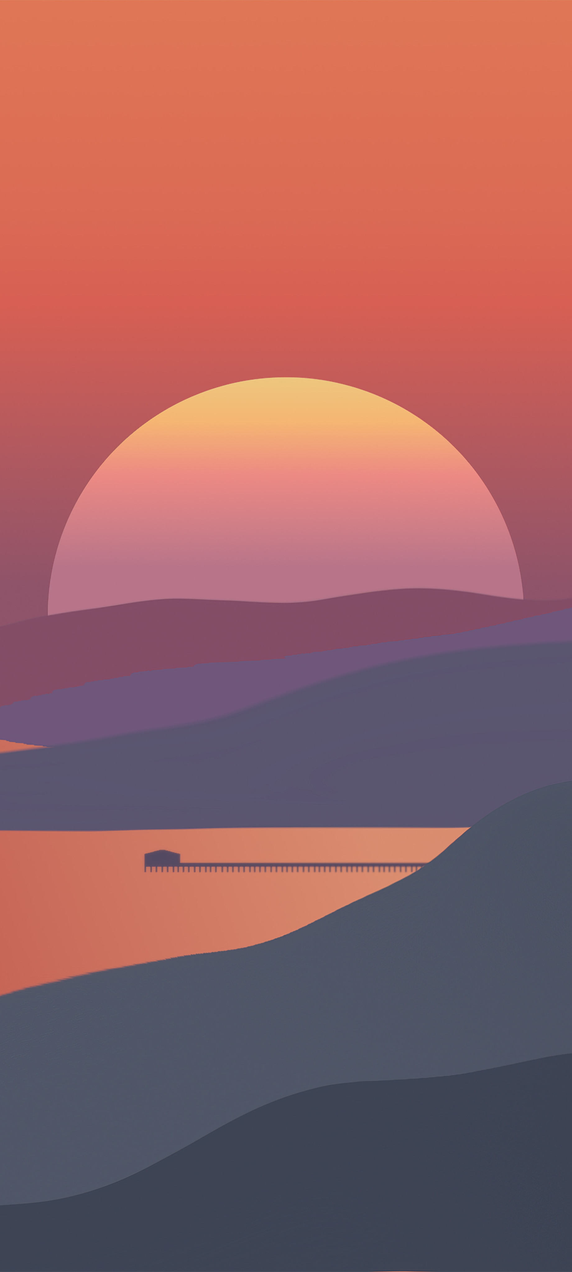 1840x4089 Resolution Surreal Sunset Minimal 4K 1840x4089 Resolution