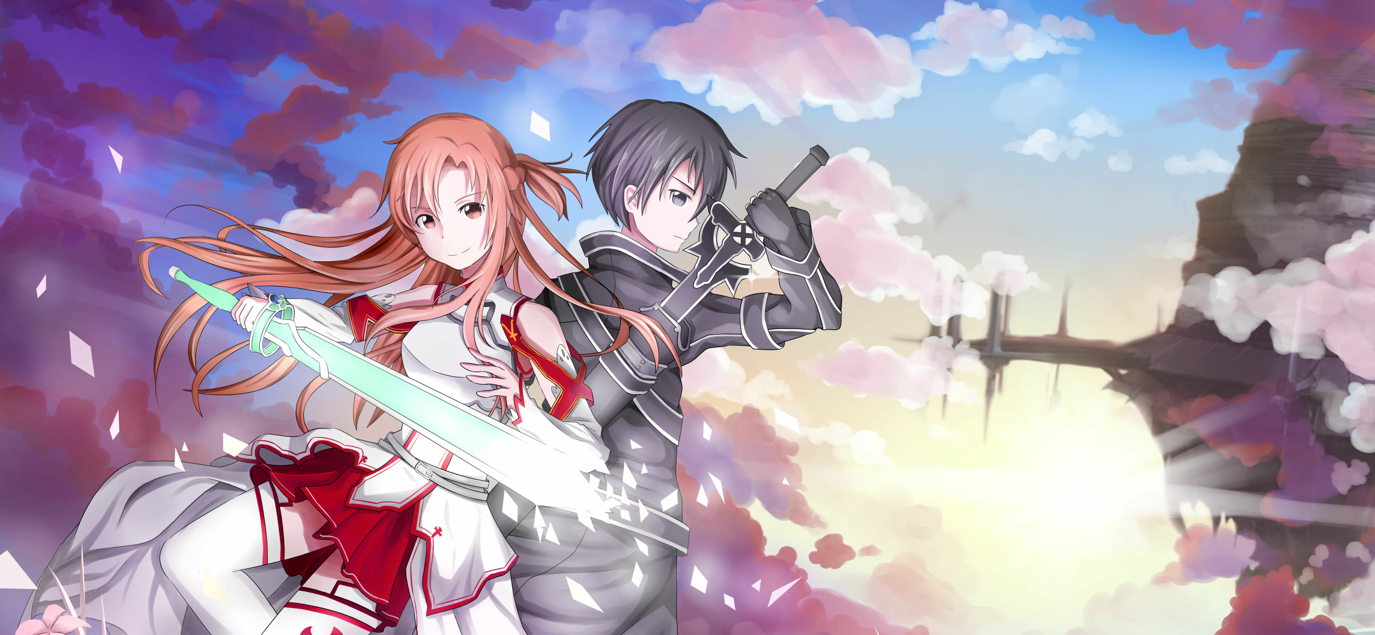Wallpaper Anime, sword art online, kirito, Sword Art Online, Asuna, SAO, sword  art online for mobile and desktop, section сёнэн, resolution 2560x1875 -  download