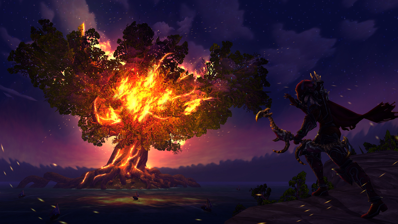 1280x720 Sylvanas Windrunner Fire Tree World Of Warcraft 720p