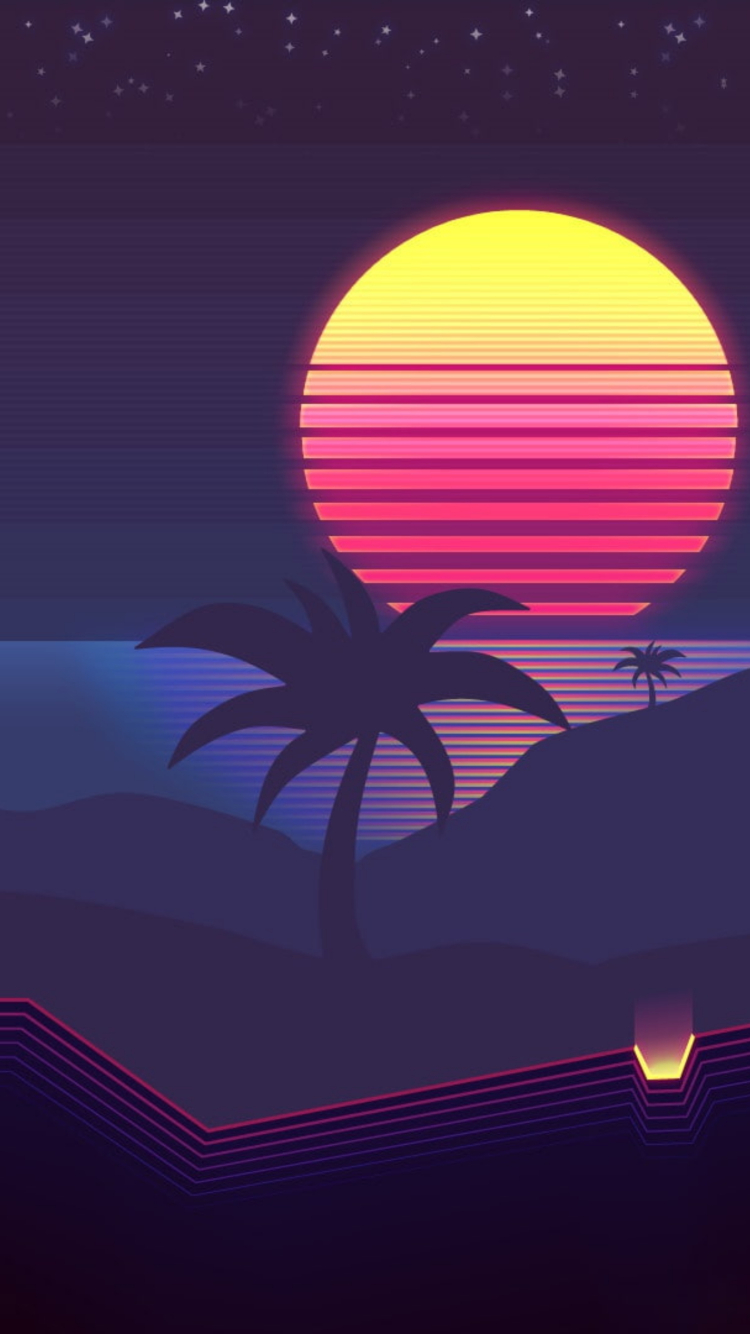 750x1334 Synthwave 4k iPhone 6, iPhone 6S, iPhone 7 Wallpaper, HD