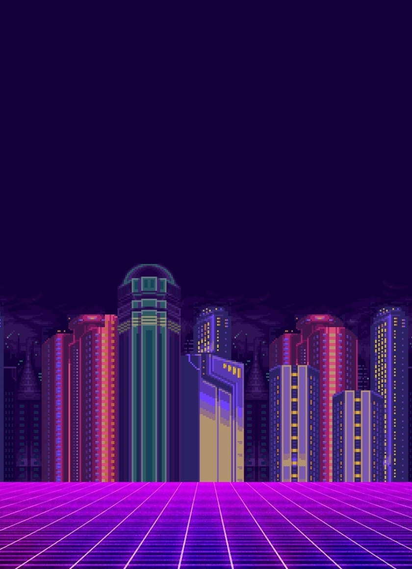 840x1160 Resolution Synthwave 8-bit Pixel Cityscape 840x1160 Resolution ...