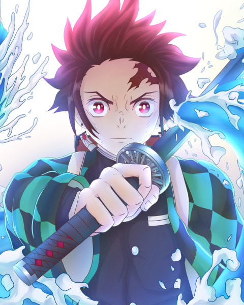 480x600 Resolution Tanjiro Kamado Kimetsu No Yaiba 4k Art 480x600 ...