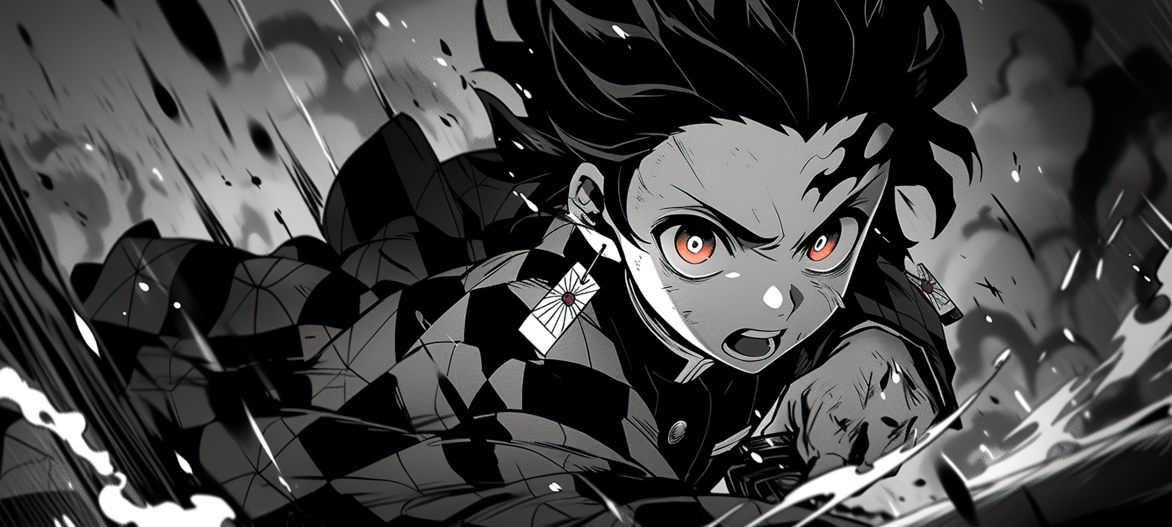 2400x1080 Resolution Tanjiro Kamado Manga Art 2400x1080 Resolution