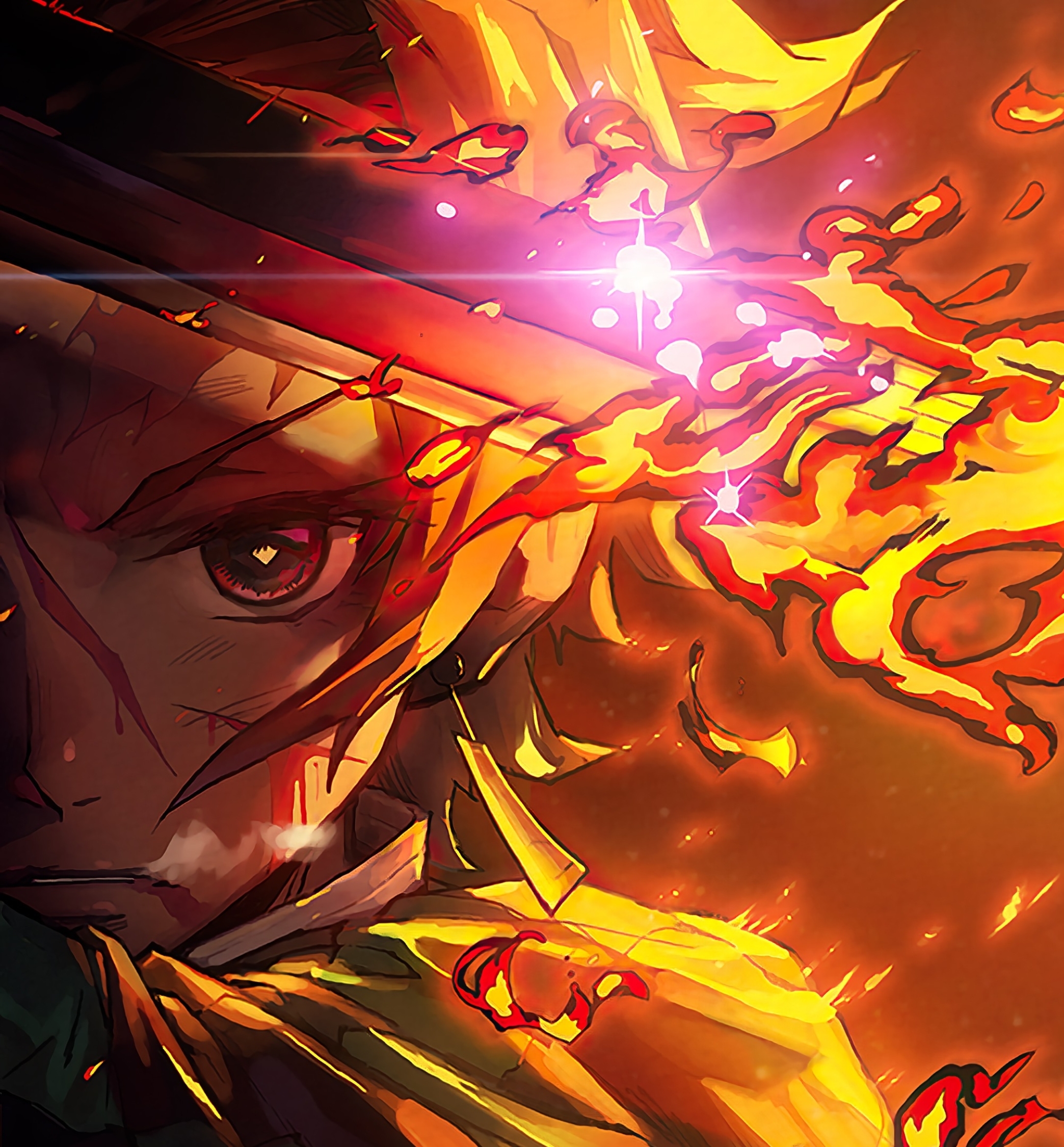 2088x2250 Tanjirou Kamado Demon Slayer Fire Art 2088x2250 Resolution  Wallpaper, HD Anime 4K Wallpapers, Images, Photos and Background -  Wallpapers Den