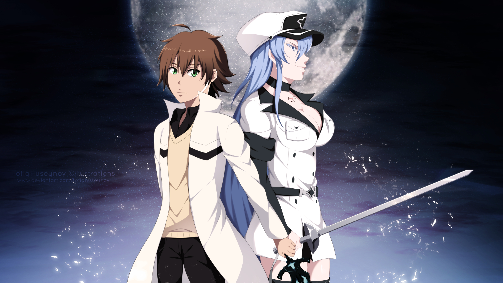 1920x1080 Resolution Tatsumi And Esdeath 1080P Laptop Full HD Wallpaper 