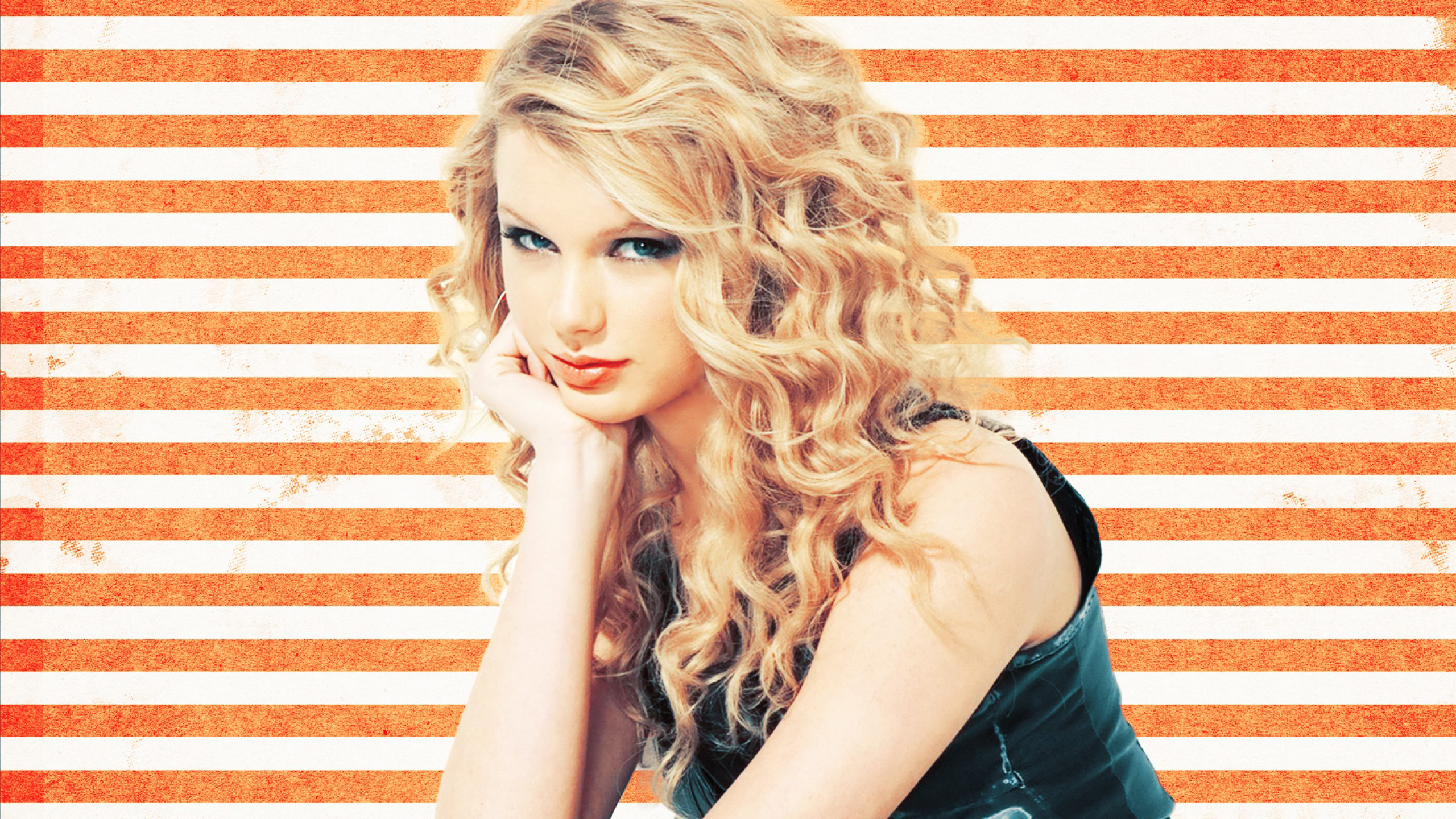 2560x1440 Taylor Swift Orange Stripes Wallpaper 1440p Resolution Images, Photos, Reviews