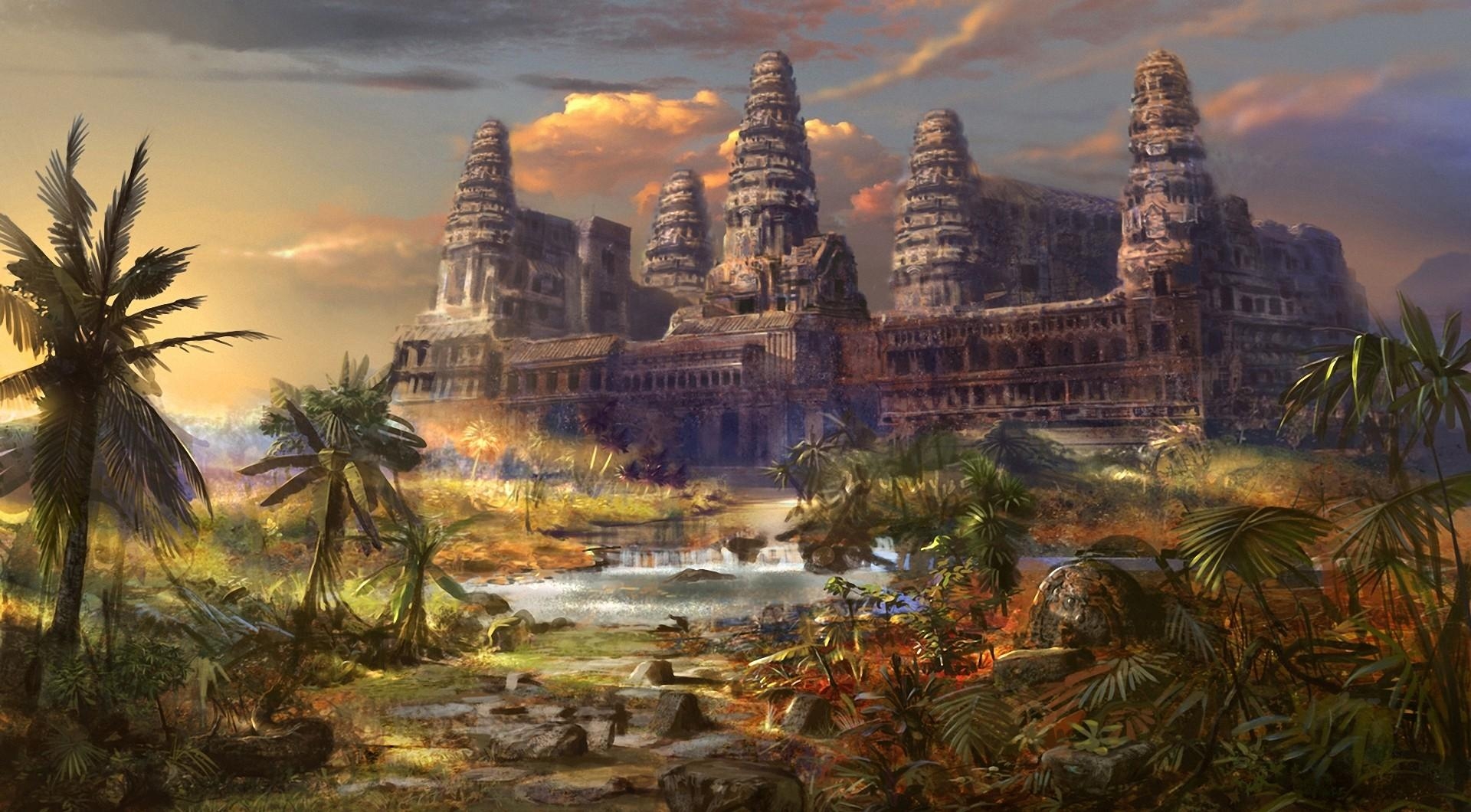 temple, destruction, palms Wallpaper, HD Fantasy 4K Wallpapers, Images,  Photos and Background - Wallpapers Den