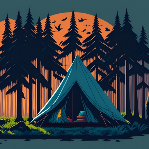 512x512 Tent Forest Adventure Minimal 4K 512x512 Resolution Wallpaper ...