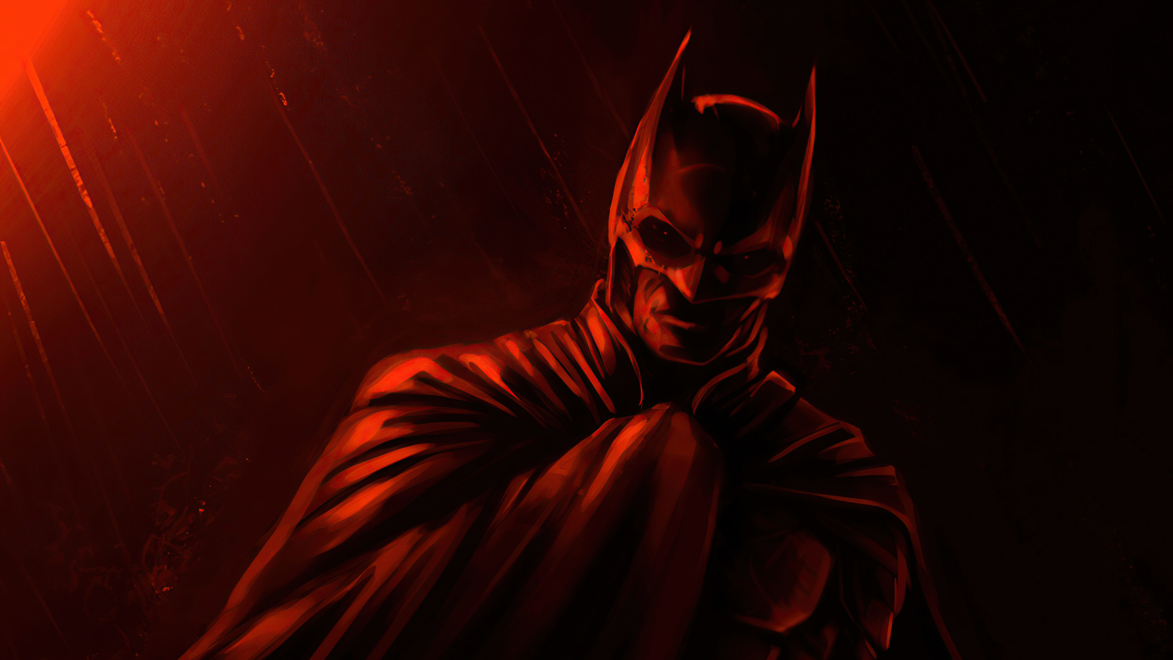 The Batman with red background Wallpaper 4k HD ID:6426