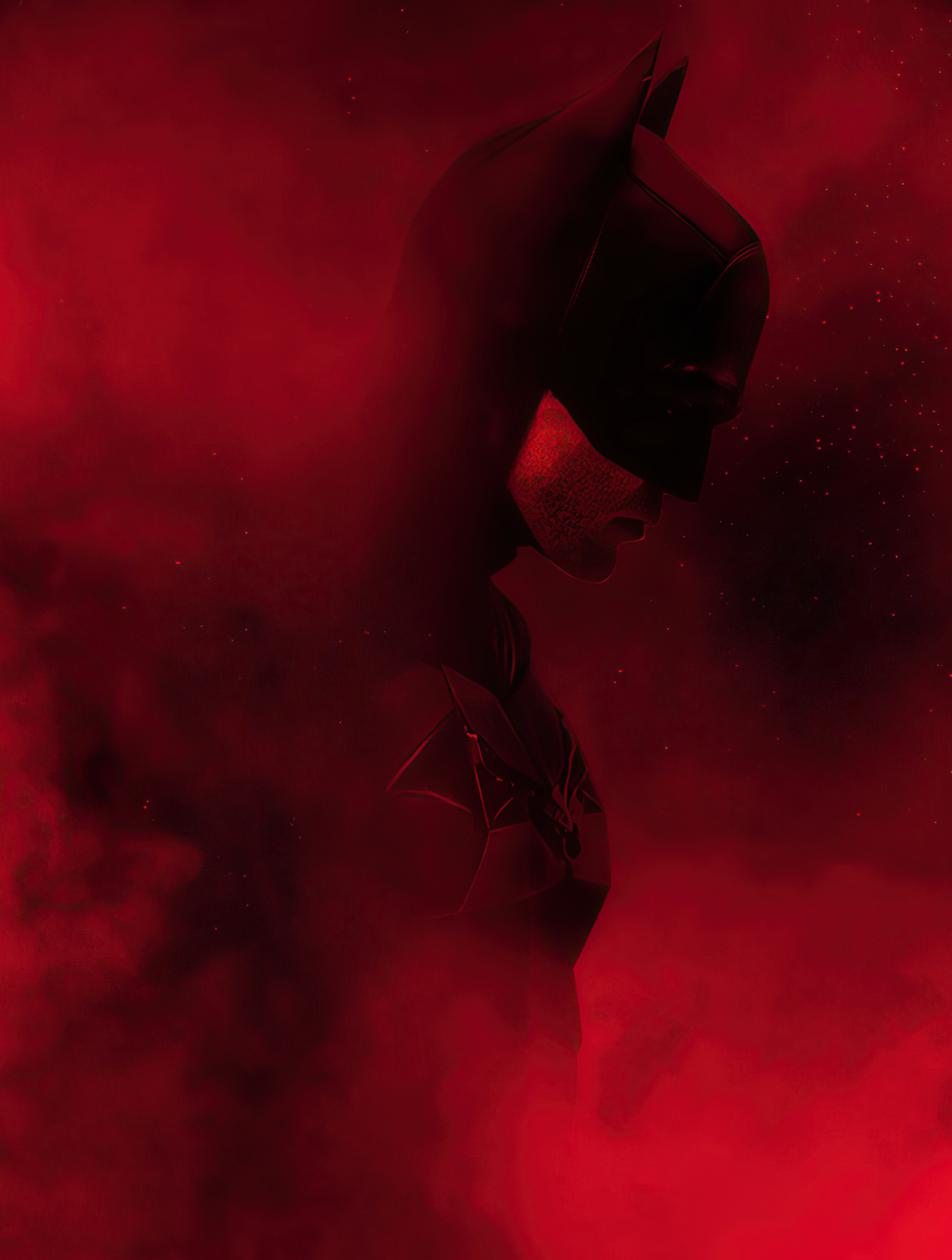 Batman And His Logo In White And Red Colour 4K wallpaper download