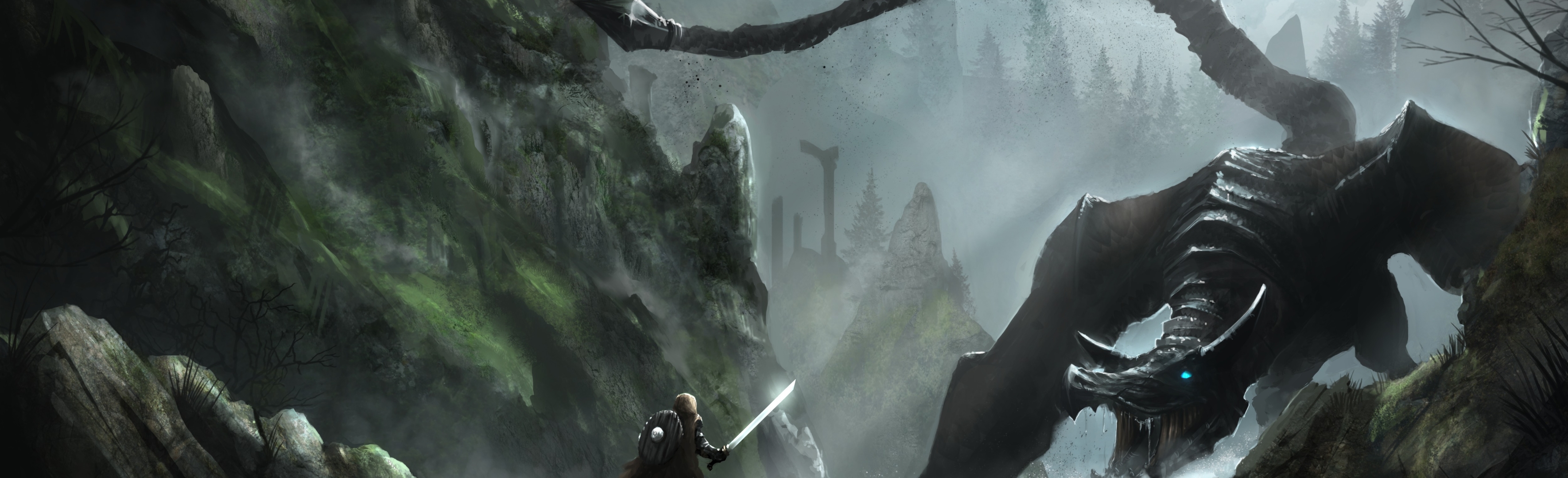 3540x1080 Resolution The Elder Scrolls V Skyrim Rock 3540x1080 Resolution Wallpaper